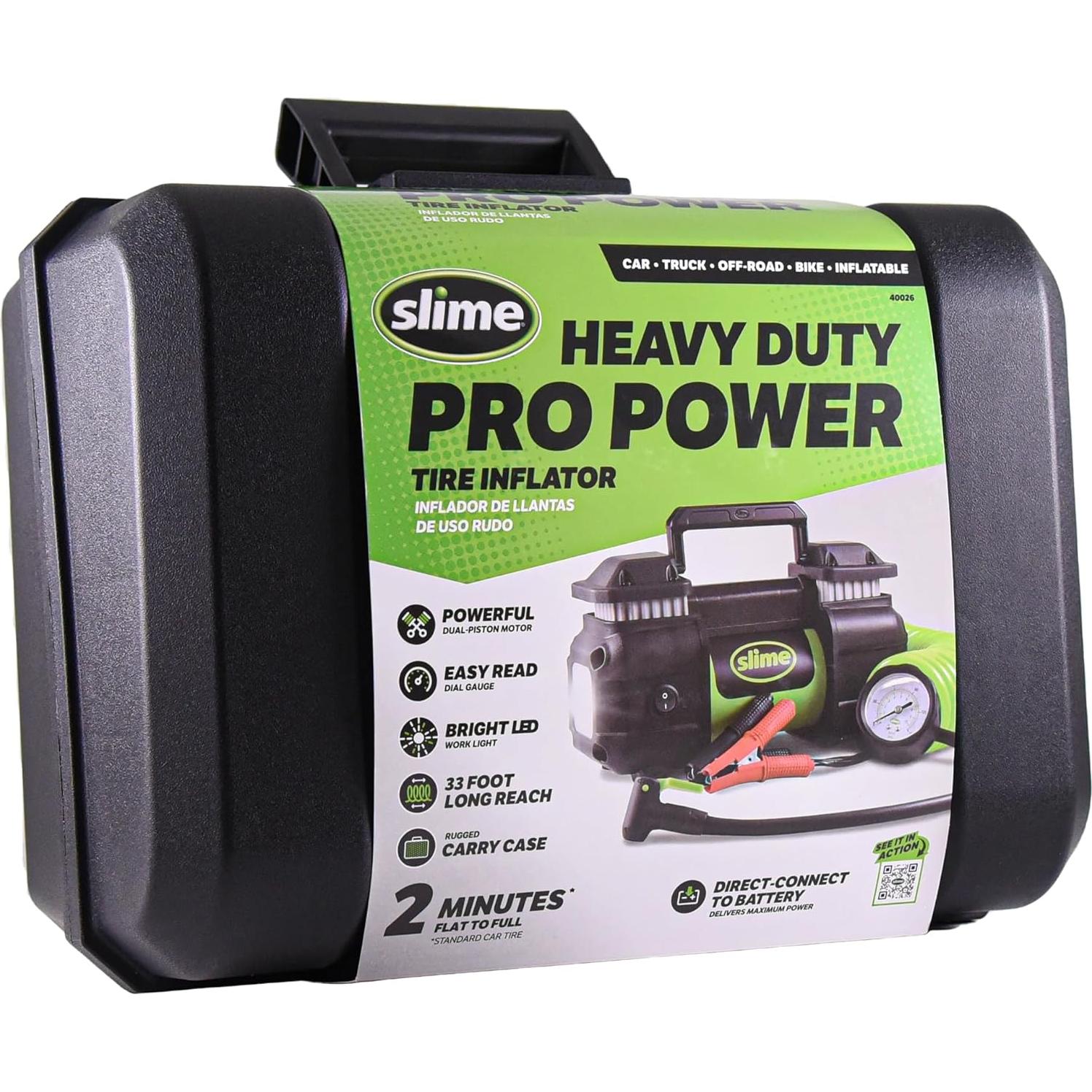 Inflador de Neumáticos Slime 40026 Doble Cilindro 12V