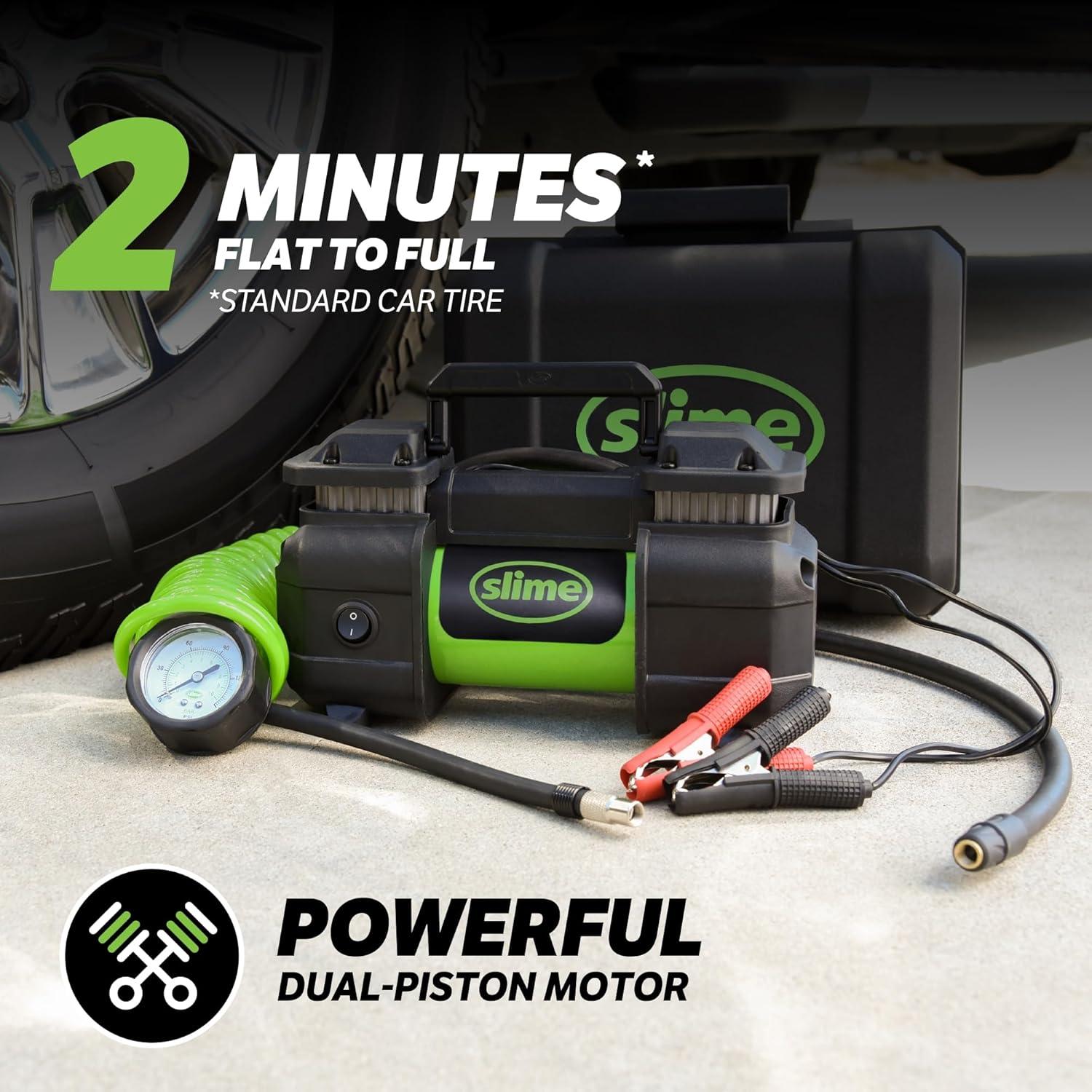 Inflador de Neumáticos Slime 40026 Doble Cilindro 12V