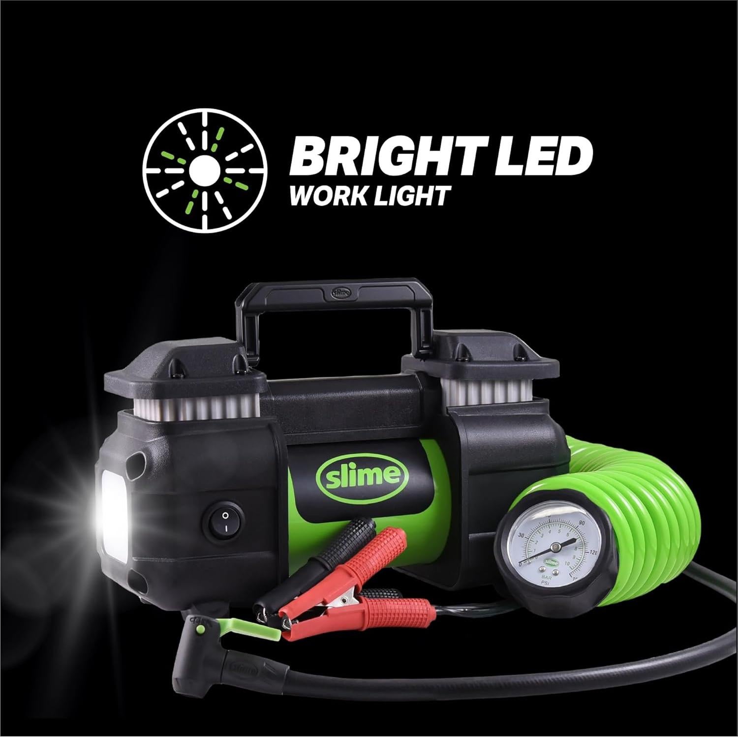 Inflador de Neumáticos Slime 40026 Doble Cilindro 12V