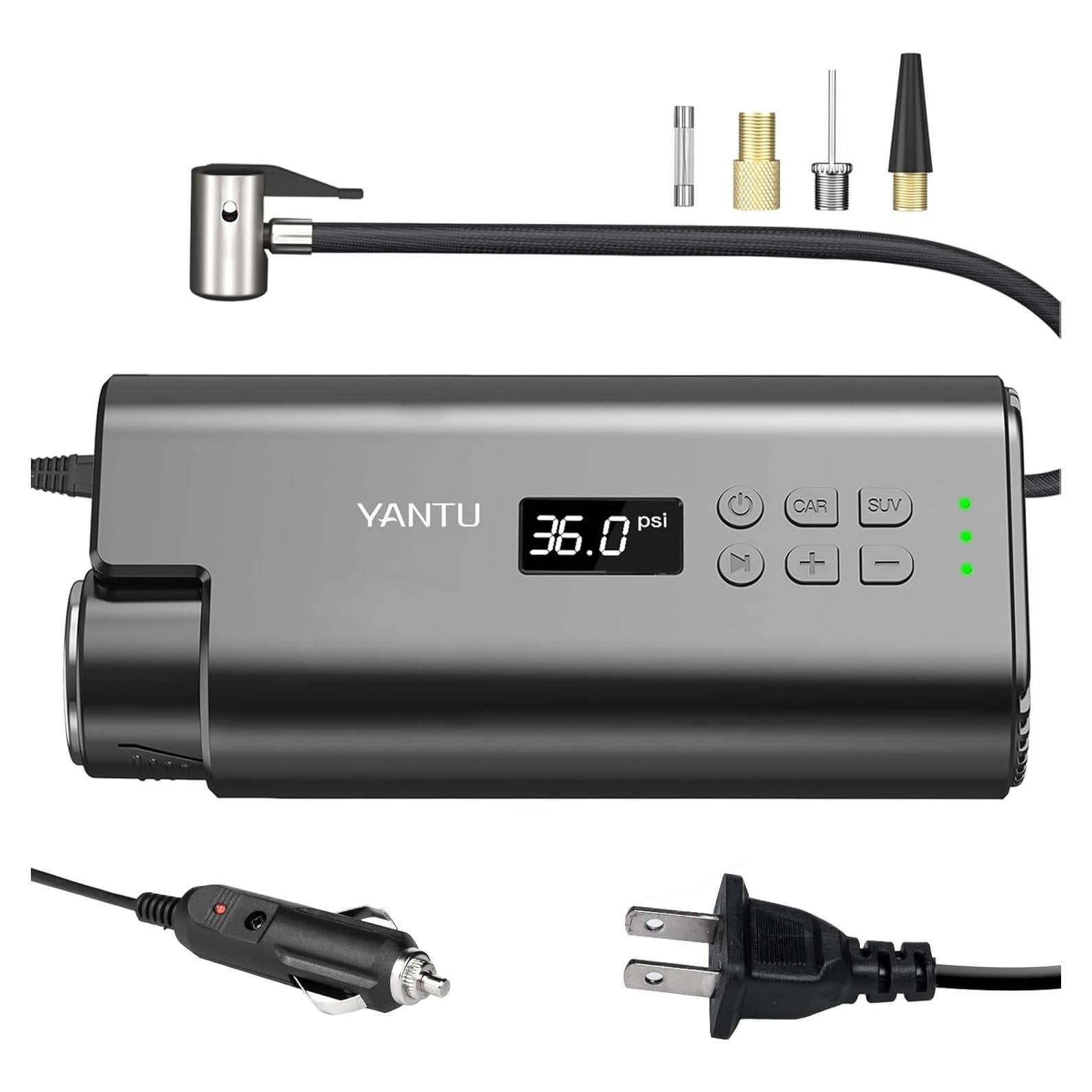 Compresor de Aire Portátil YANTU 12V con Pantalla Digital