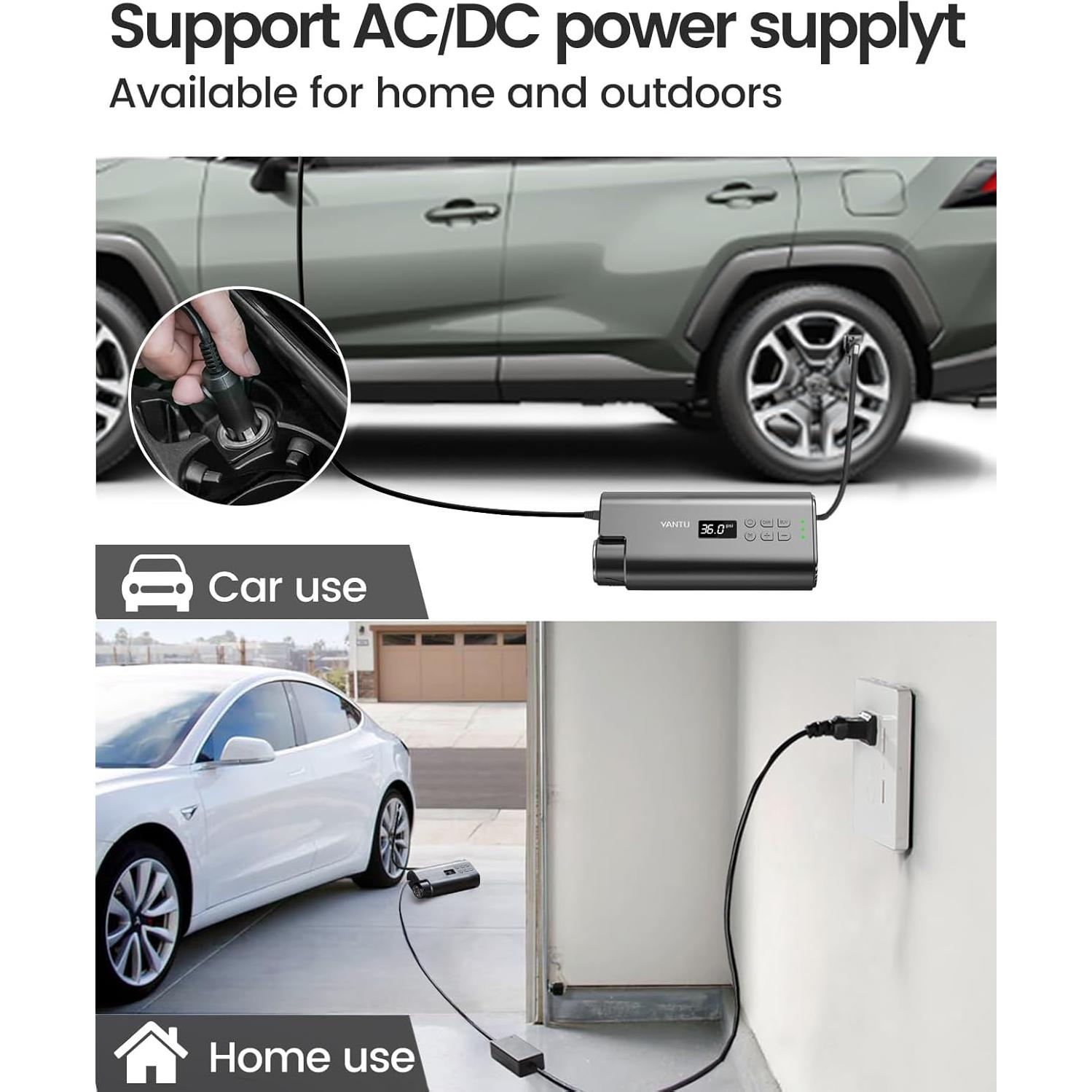 Compresor de Aire Portátil YANTU 12V con Pantalla Digital