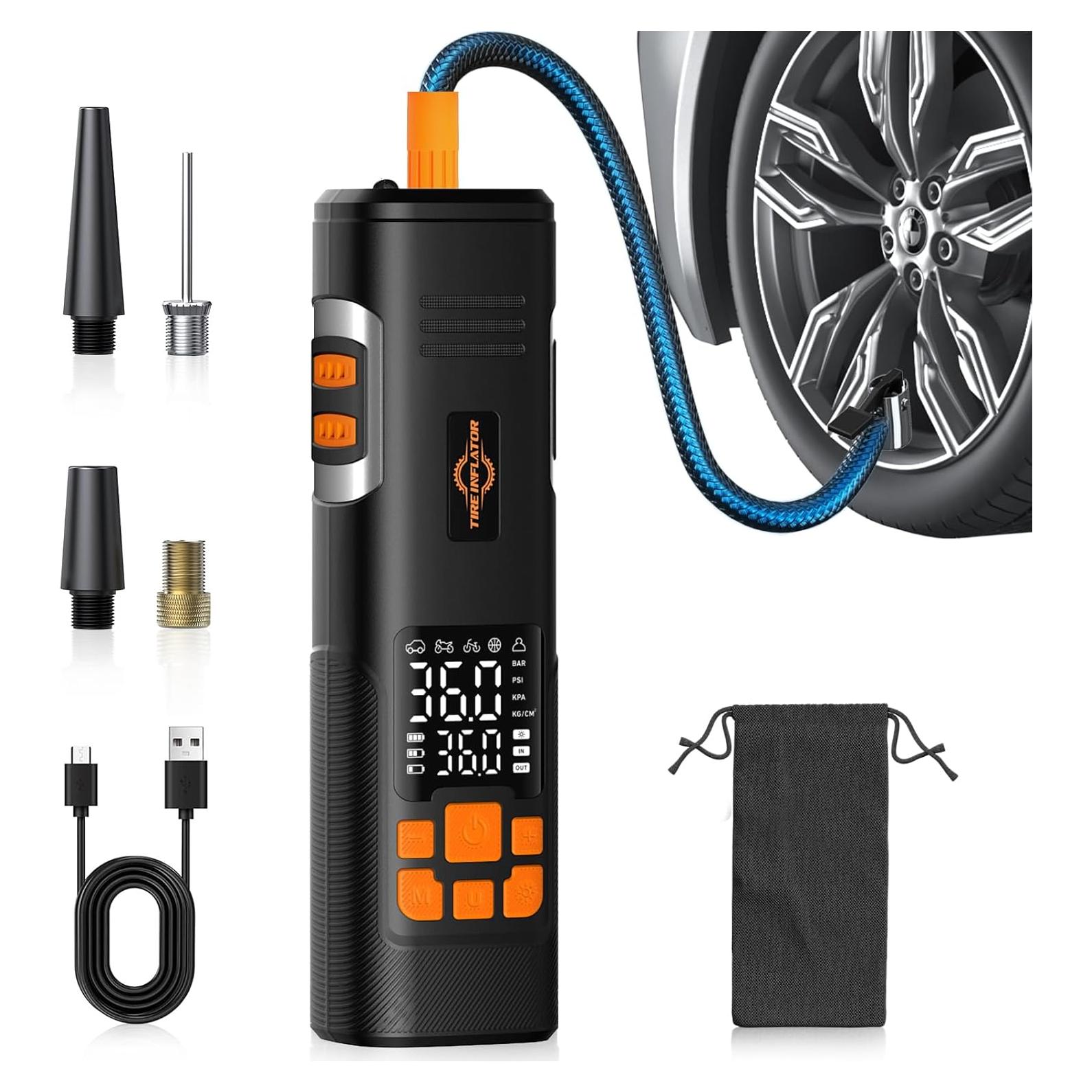 Compresor de Aire Portátil Aneson XM-8021 150 PSI con Luz LED