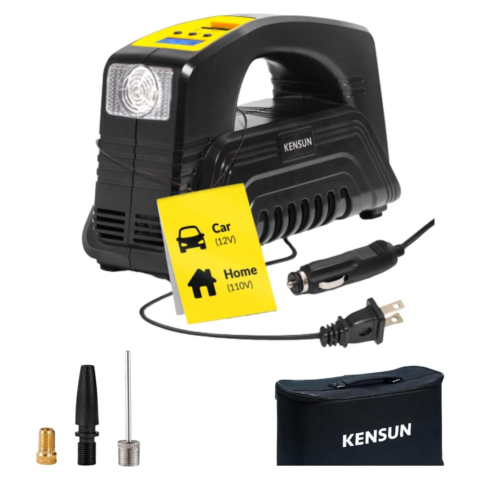 Compresor de Aire Kensun Digital 12V/110V Portátil 120W