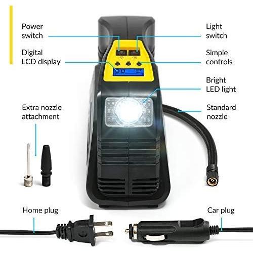 Compresor de Aire Kensun Digital 12V/110V Portátil 120W