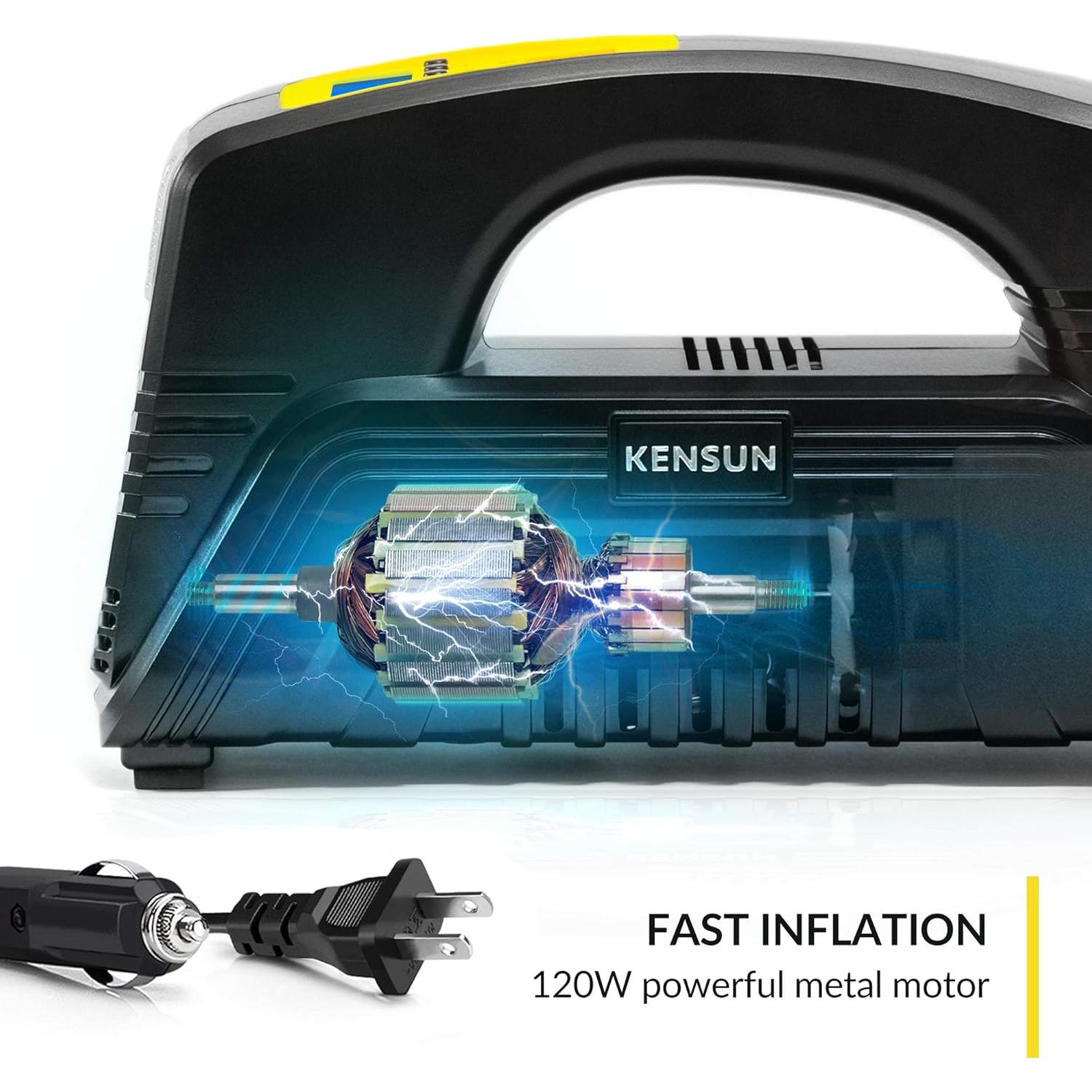 Compresor de Aire Kensun Digital 12V/110V Portátil 120W