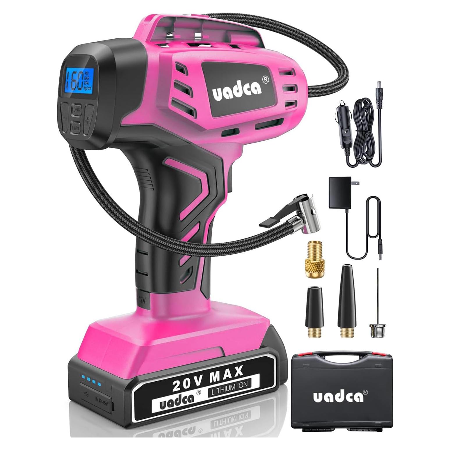 Compresor de Aire UADCA Portátil 20V con Manómetro Digital