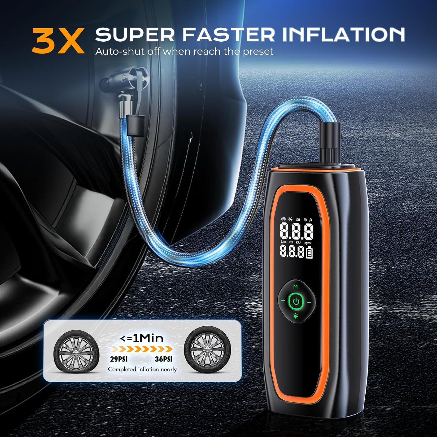 Compresor de Aire Portátil Syvenies 220 PSI Batería 26000mAh