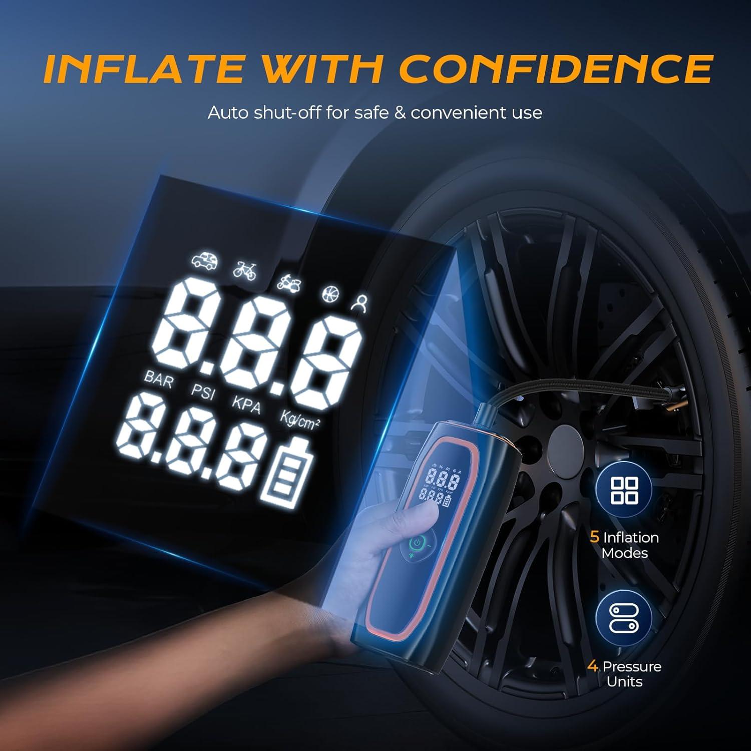 Compresor de Aire Portátil Syvenies 220 PSI Batería 26000mAh