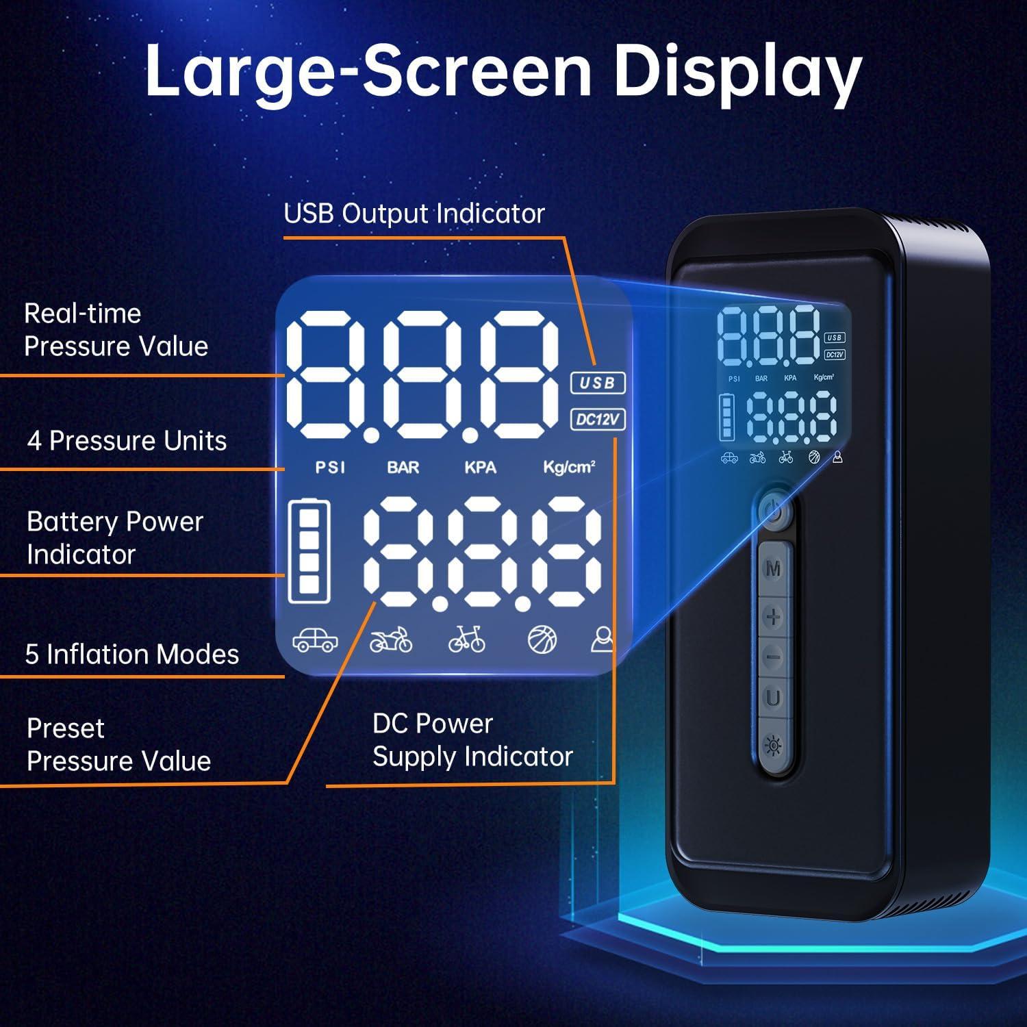 Compresor de Aire Portátil Yeaban 150 PSI - Batería Recargable