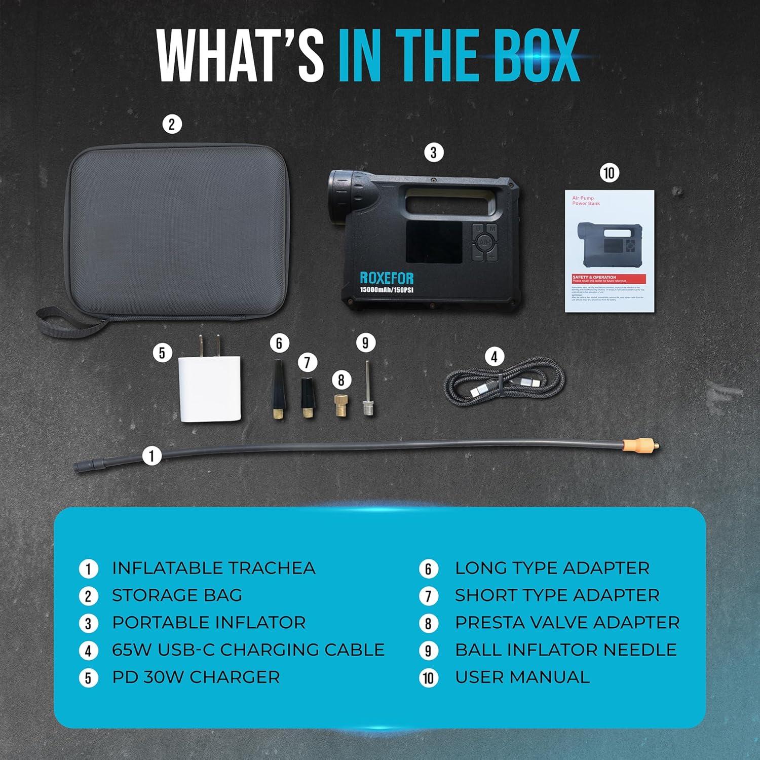 Inflador de Neumáticos Portátil Roxefor X80 150 PSI 15000mAh