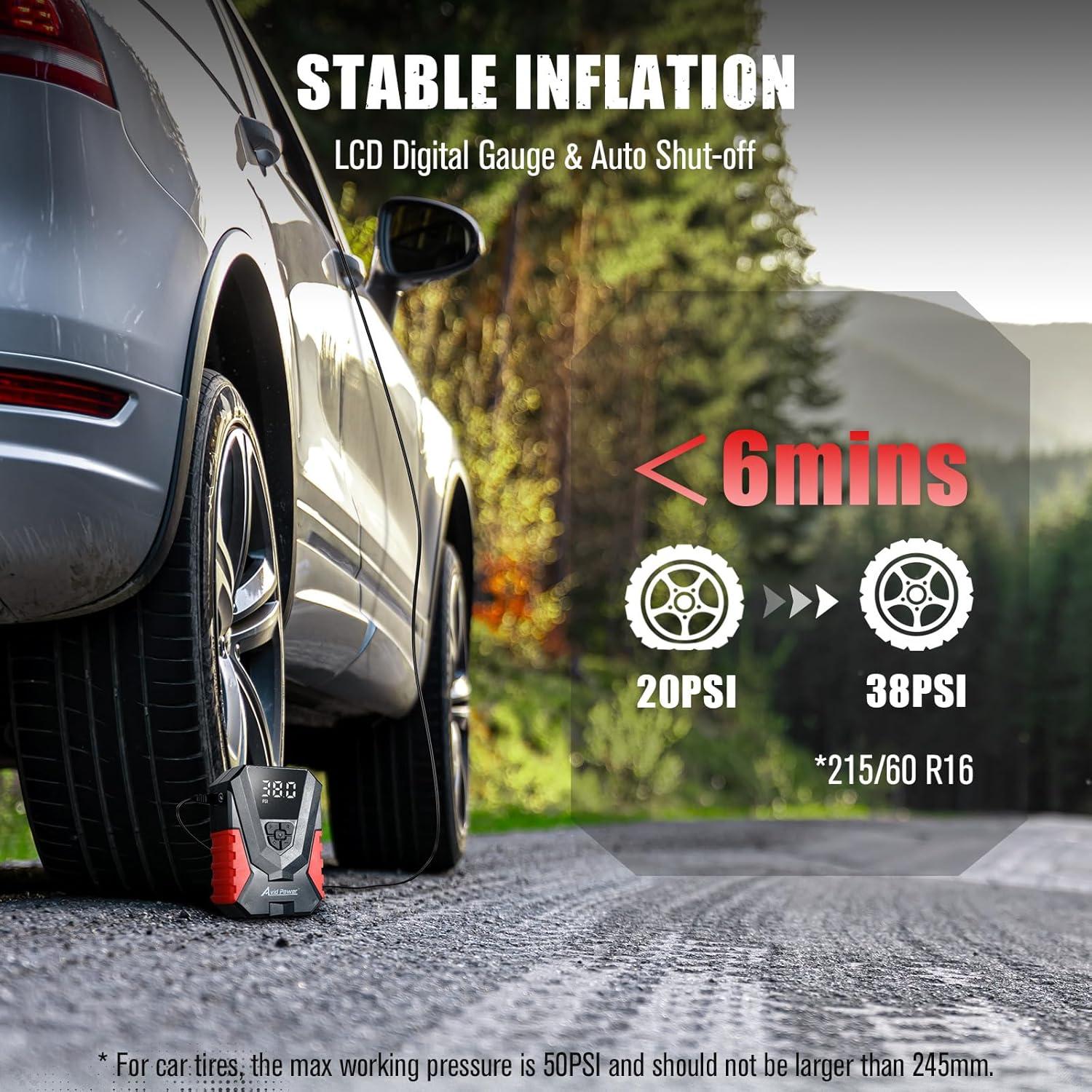 Compresor de Aire Portátil AVID POWER 12V/110V 25 LPM