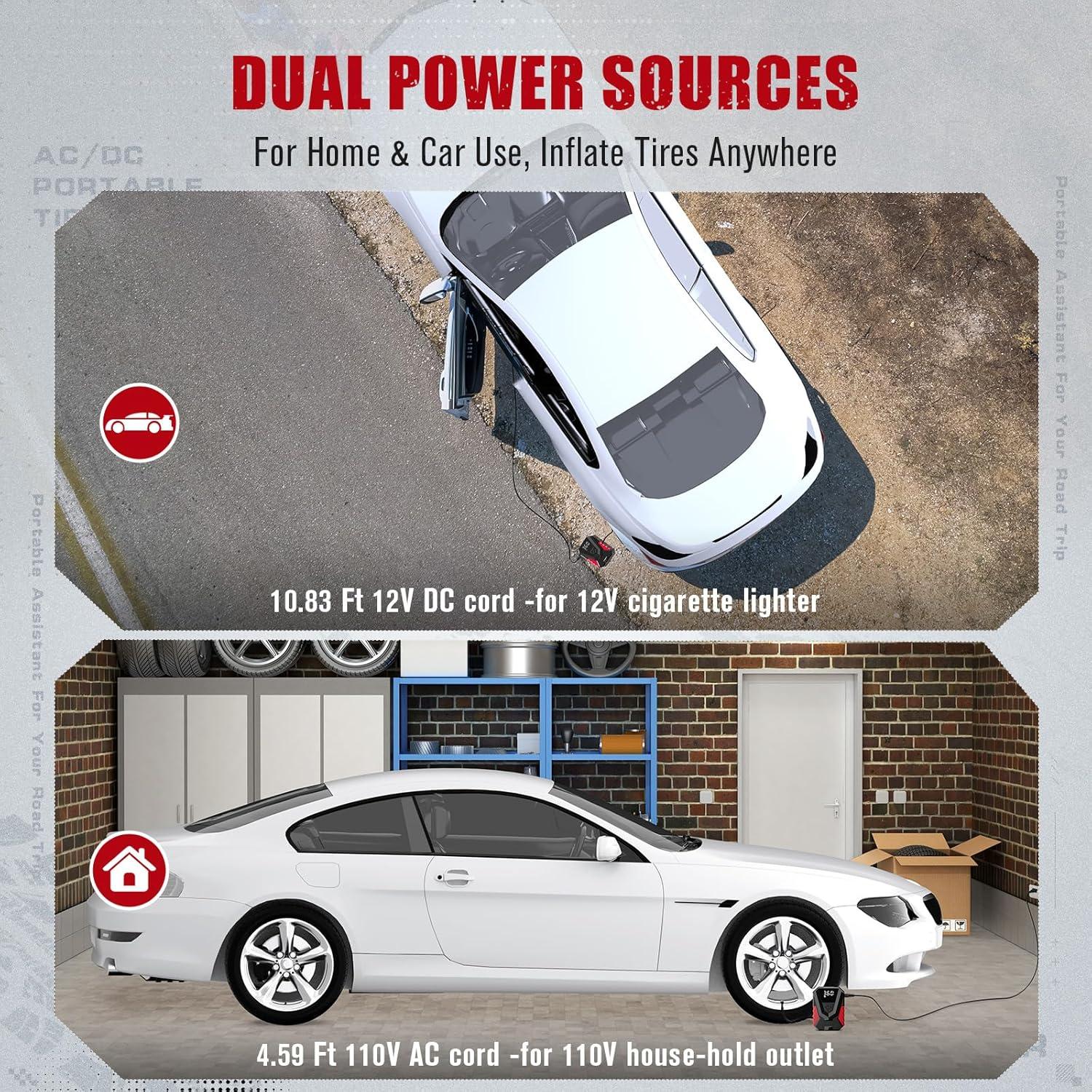 Compresor de Aire Portátil AVID POWER 12V/110V 25 LPM