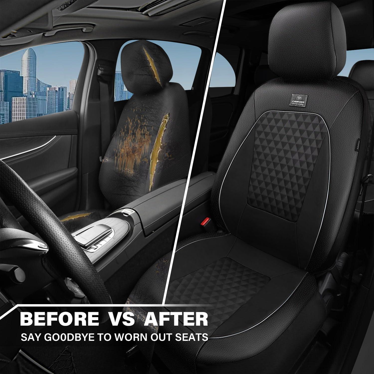 Cubiertas de Asiento de Cuero CAR PASS con Gel Enfriador 2 Pcs