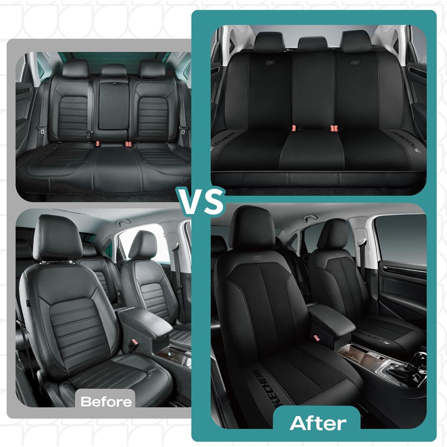 Funda de Asiento de Coche Skechers Negra, Ajuste Universal, Impermeable