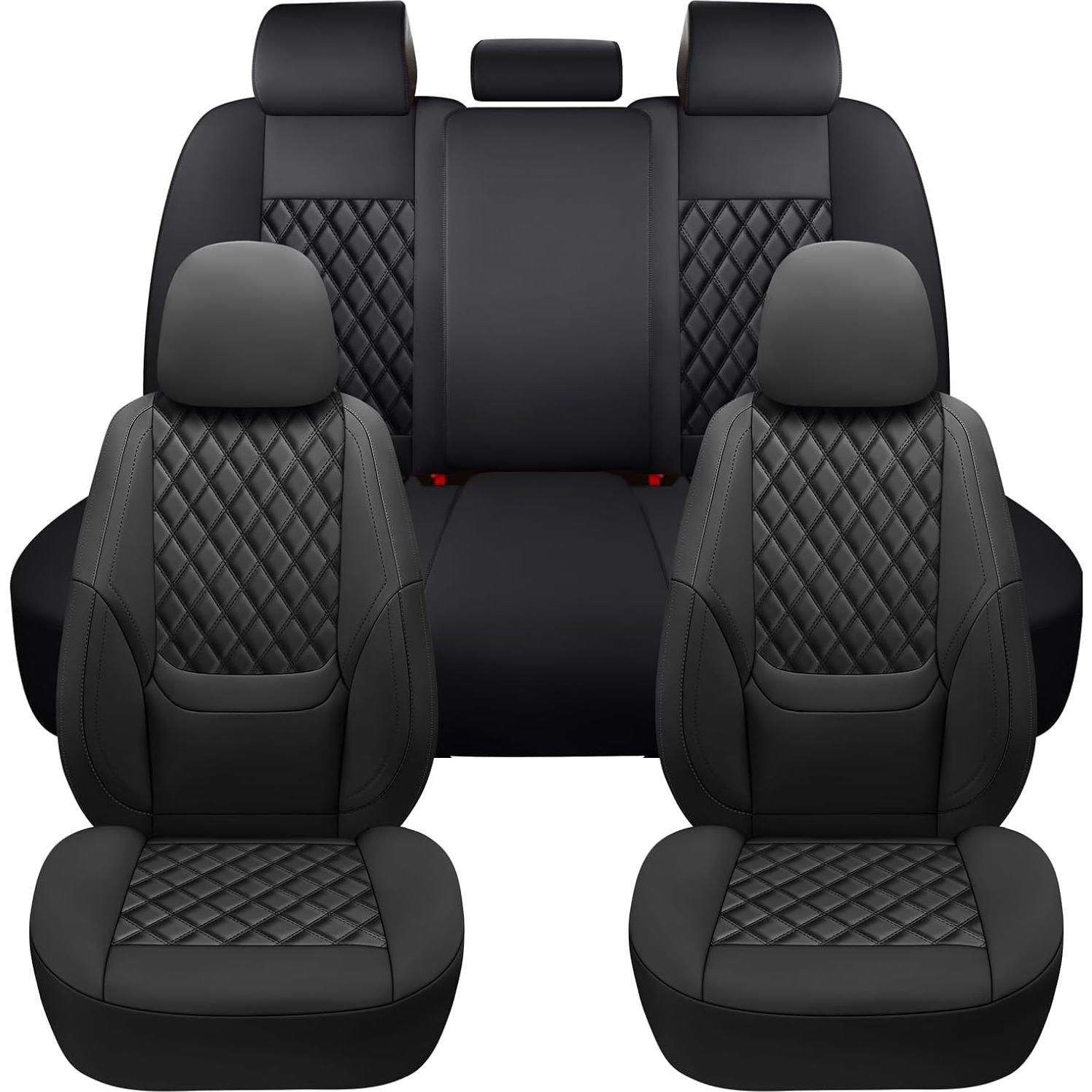 Fundas de Asiento de Coche NS YOLO DL01 Negro Impermeable 5 Asientos