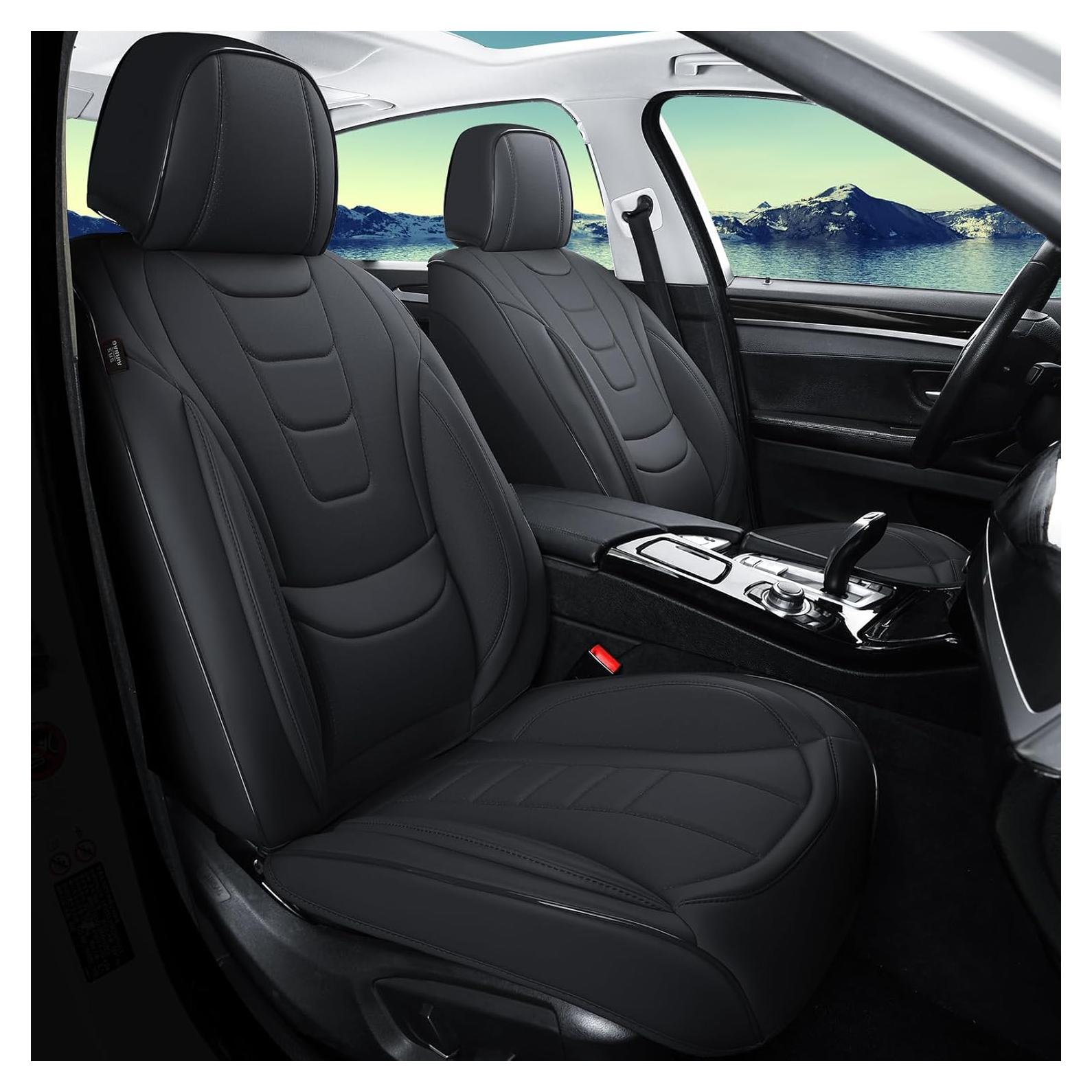 Fundas de Asiento de Coche Gripure GU01 - Cuero Nappa Negro