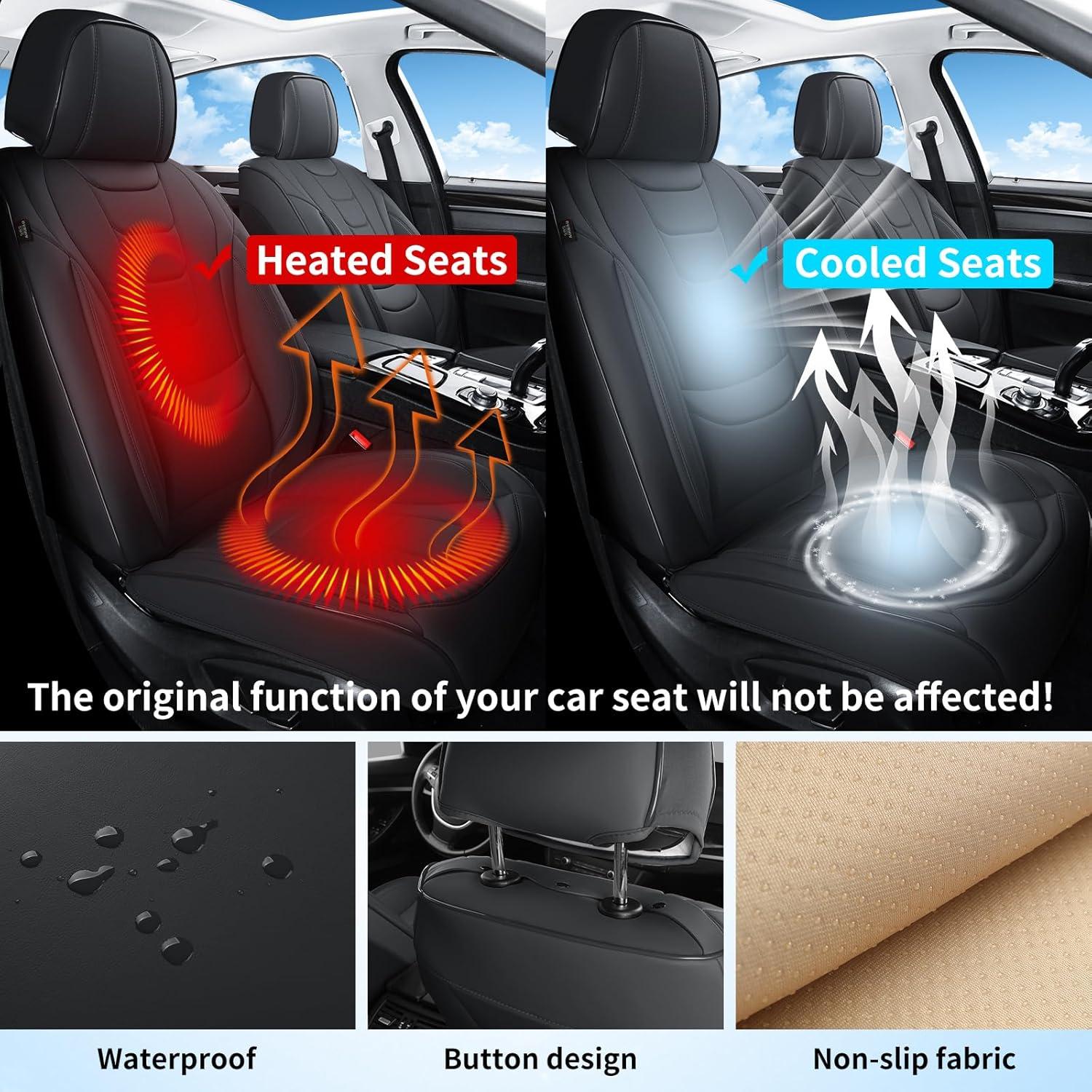 Fundas de Asiento de Coche Gripure GU01 - Cuero Nappa Negro