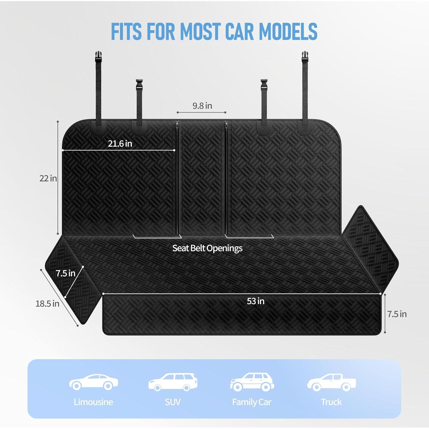 Funda de Asiento para Perros FIRSTWELL WB-CD Impermeable Negro