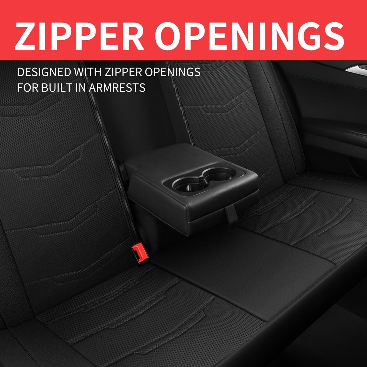 Cubiertas de Asientos de Coche HChengkikz Juego Completo Negro