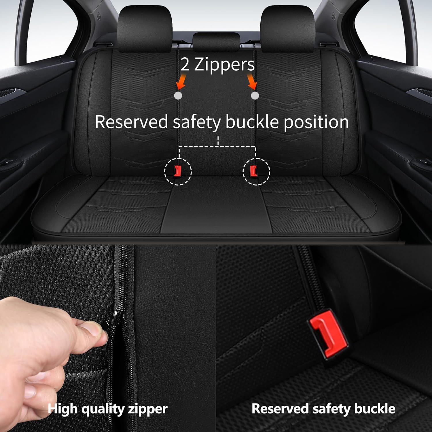 Cubiertas de Asientos de Coche HChengkikz Juego Completo Negro