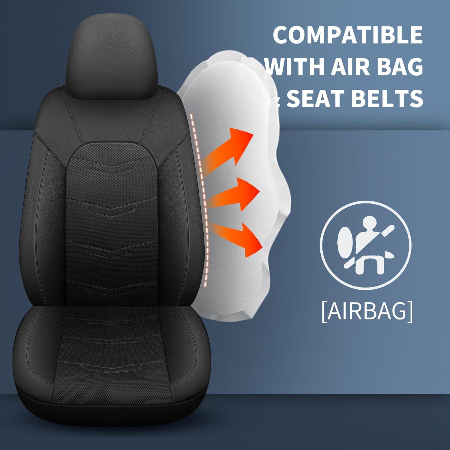 Cubiertas de Asientos de Coche HChengkikz Juego Completo Negro