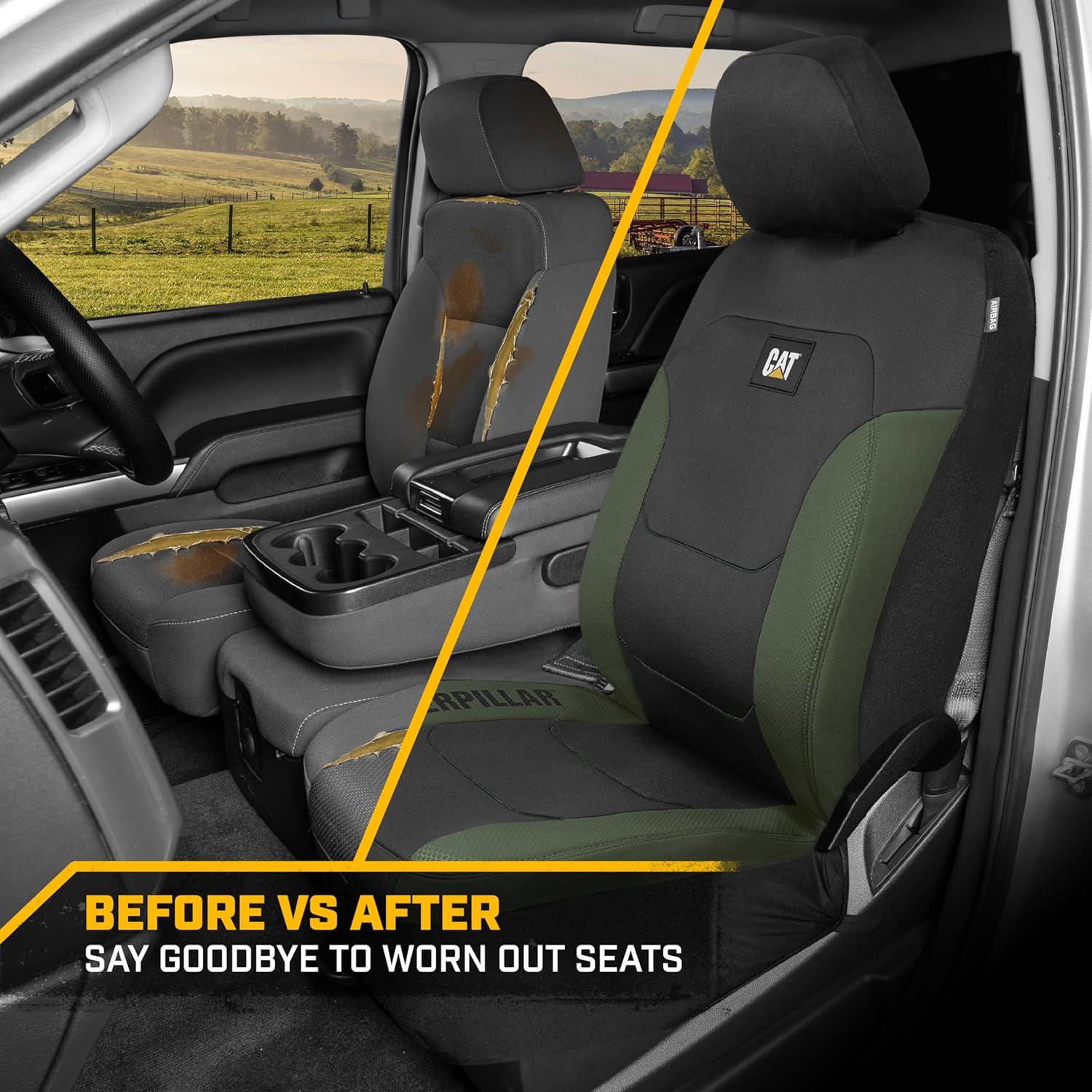 Cubiertas de Asiento Cat FlexFit Verde Cazador - 2 Piezas