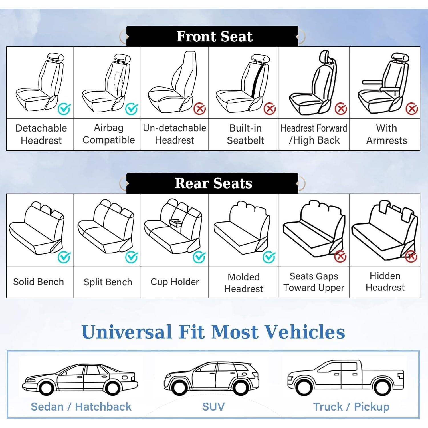 Cubiertas de Asiento de Coche Coverado D8897 Marrón y Negro