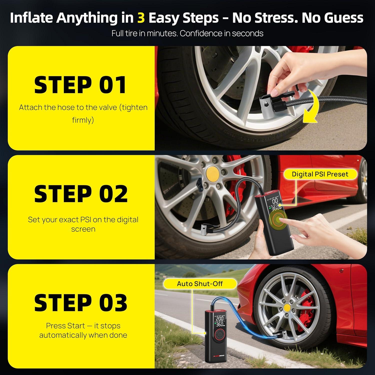 Compresor de Aire Portátil Automovo AM-TI-809 150 PSI