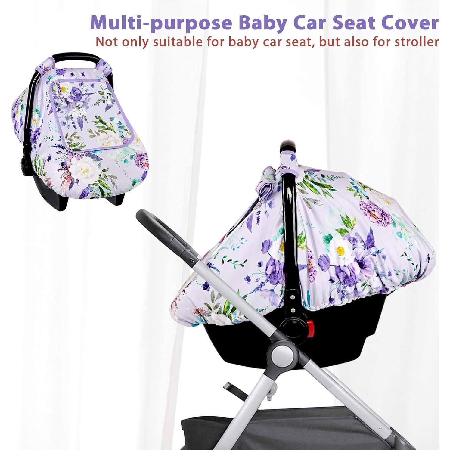 Cubierta de Asiento de Coche para Bebés CARUILI Floral Morado
