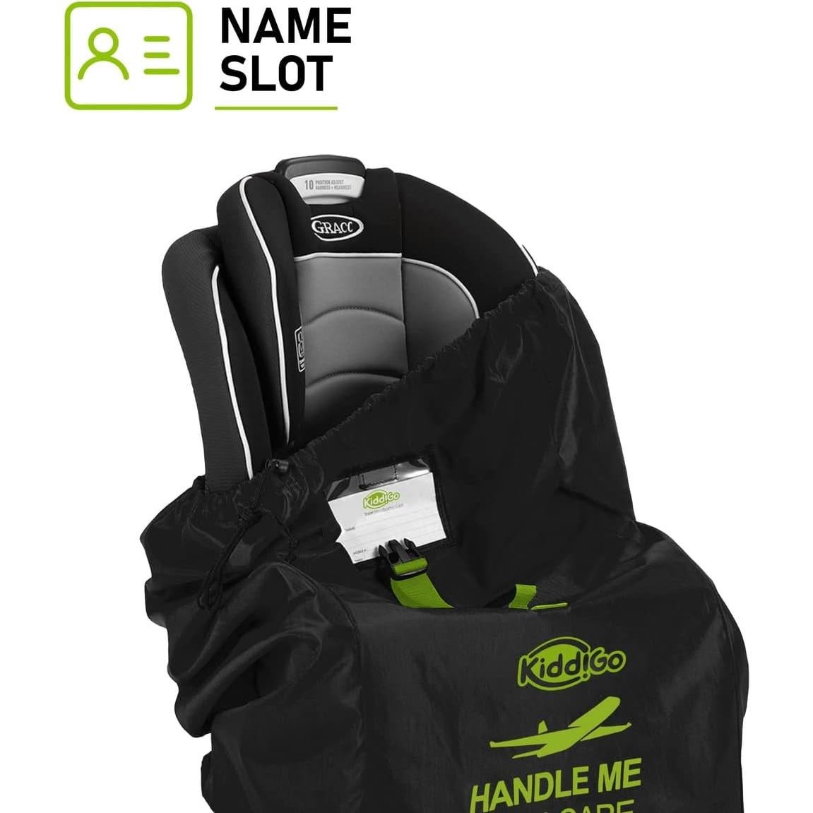 Bolsa de Viaje KiddiGo para Asiento de Auto 83.8 cm Negro Verde