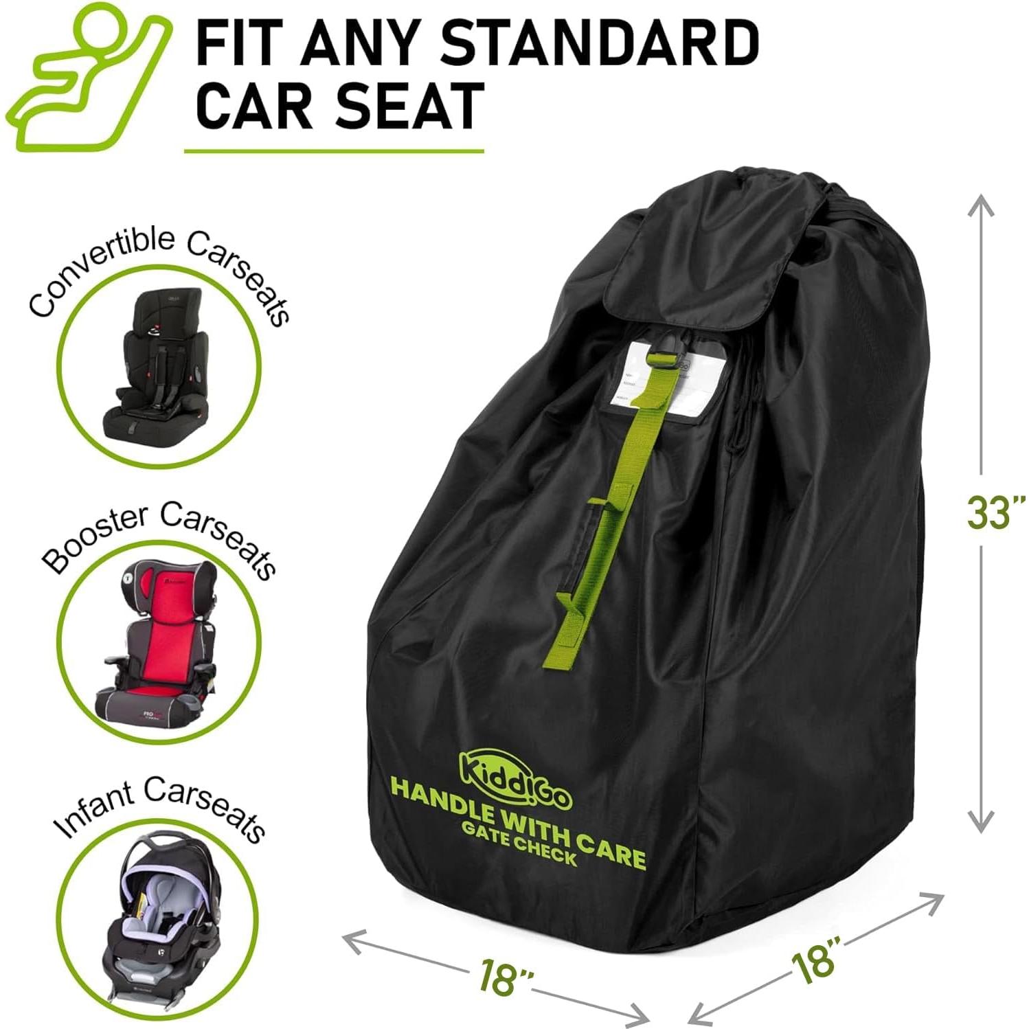 Bolsa de Viaje KiddiGo para Asiento de Auto 83.8 cm Negro Verde