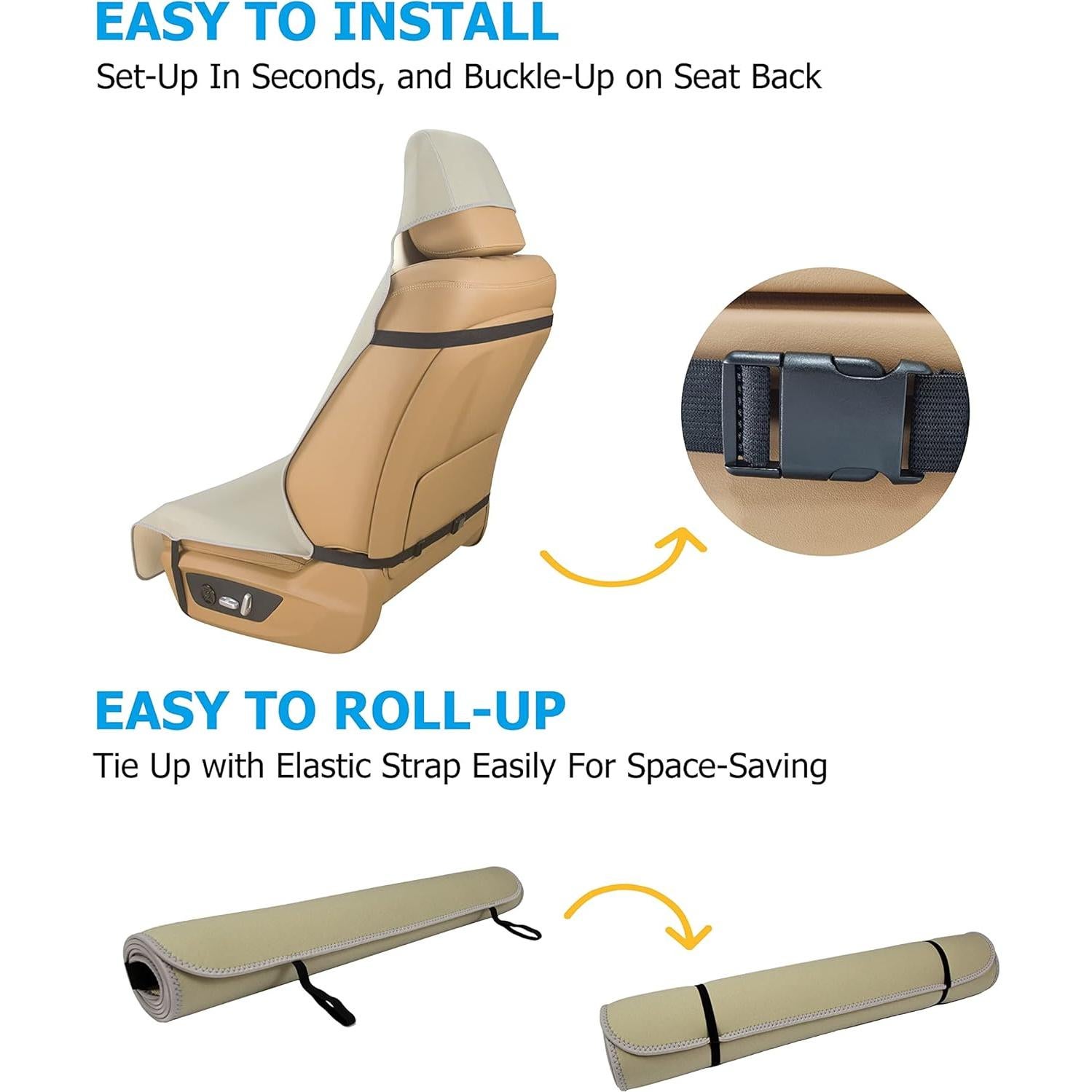 Cubierta de Asiento de Coche COVERNAT Khaki Resistente al Agua