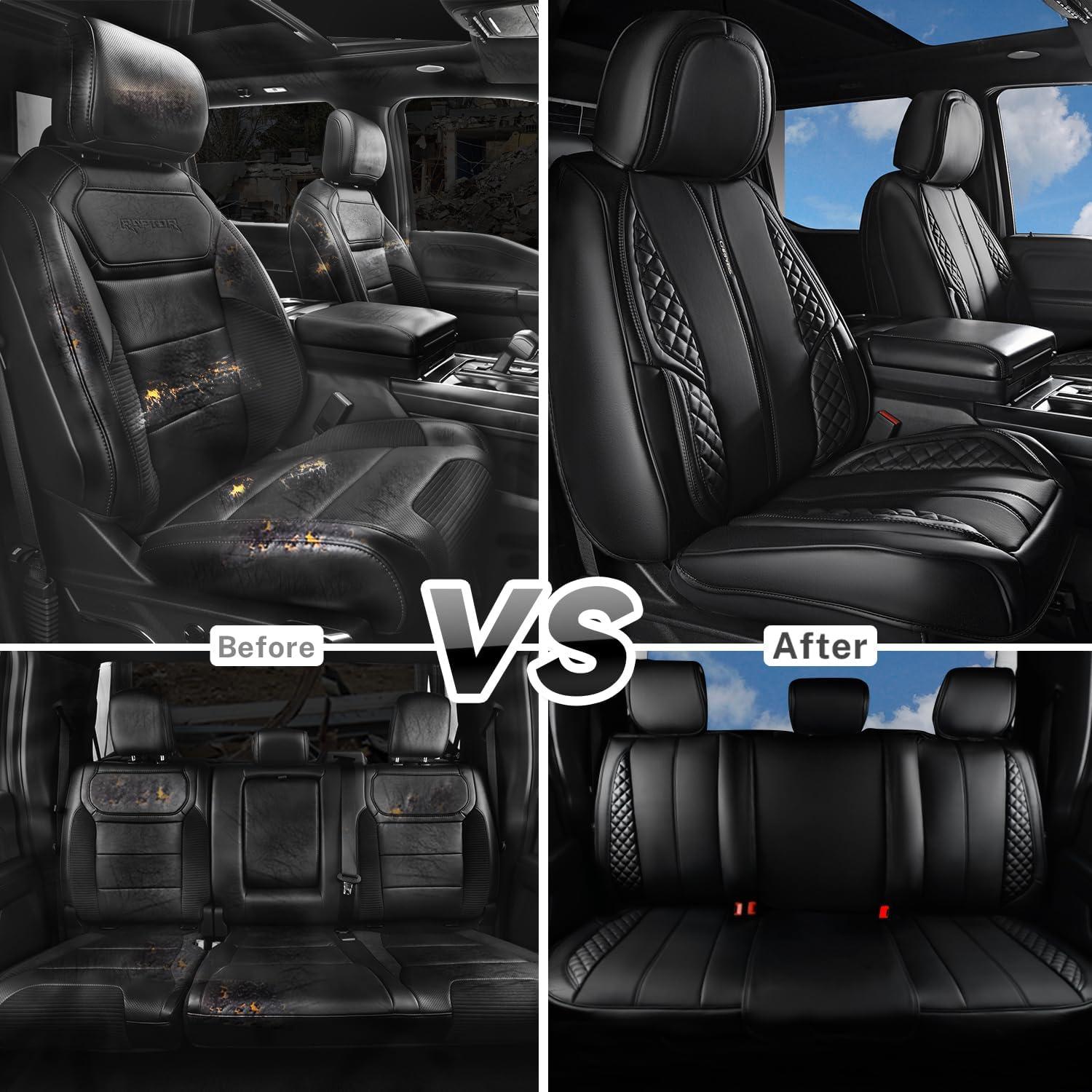 Fundas de Asiento CAR PASS Nappa PU Cuero Negro Juego Completo