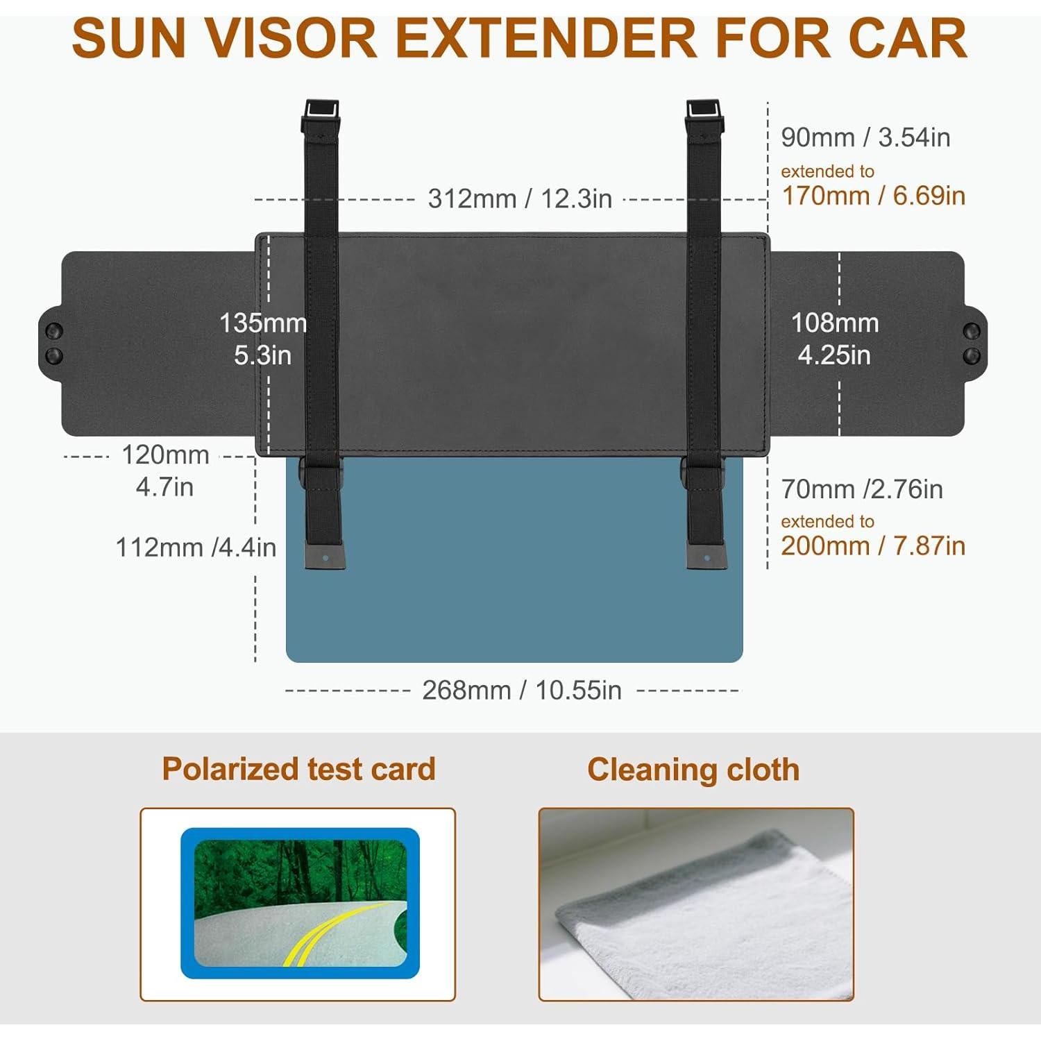 Extensor de Visera Solar Autiora Ajustable UV 34.3cm x 15.5cm
