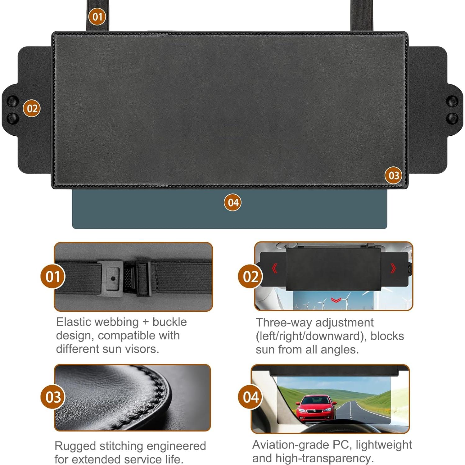 Extensor de Visera Solar Autiora Ajustable UV 34.3cm x 15.5cm