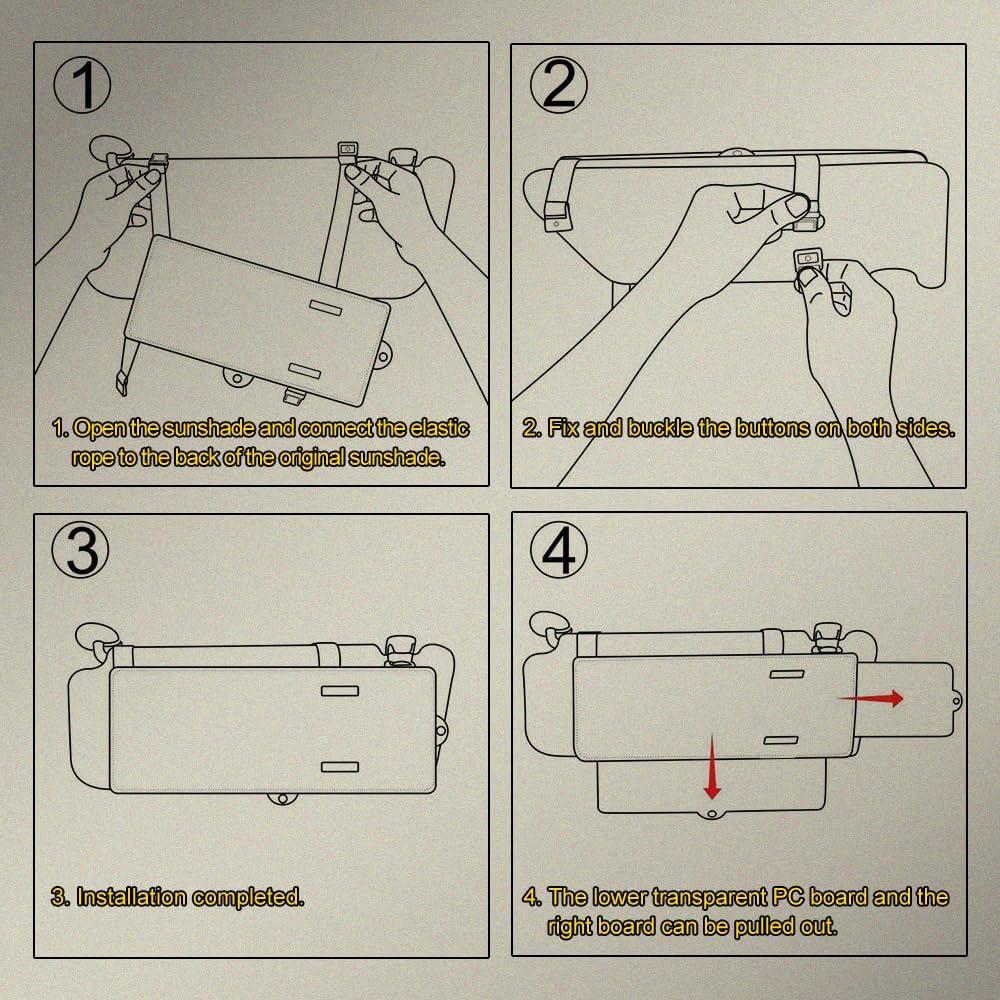 Visera Solar Antirreflejo CHRYMUM Ajustable para Automóvil Negro