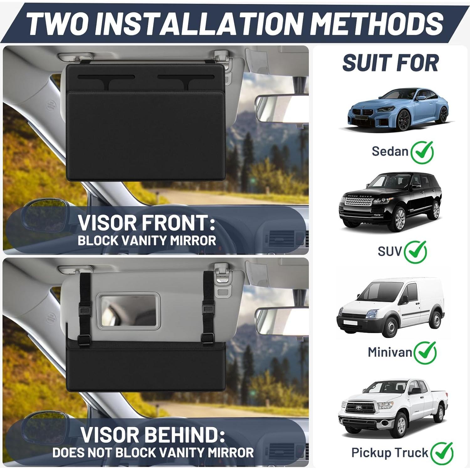 Extensor de Visera Solar ZDDGNN Ajustable Negro 31.85x26.24 cm