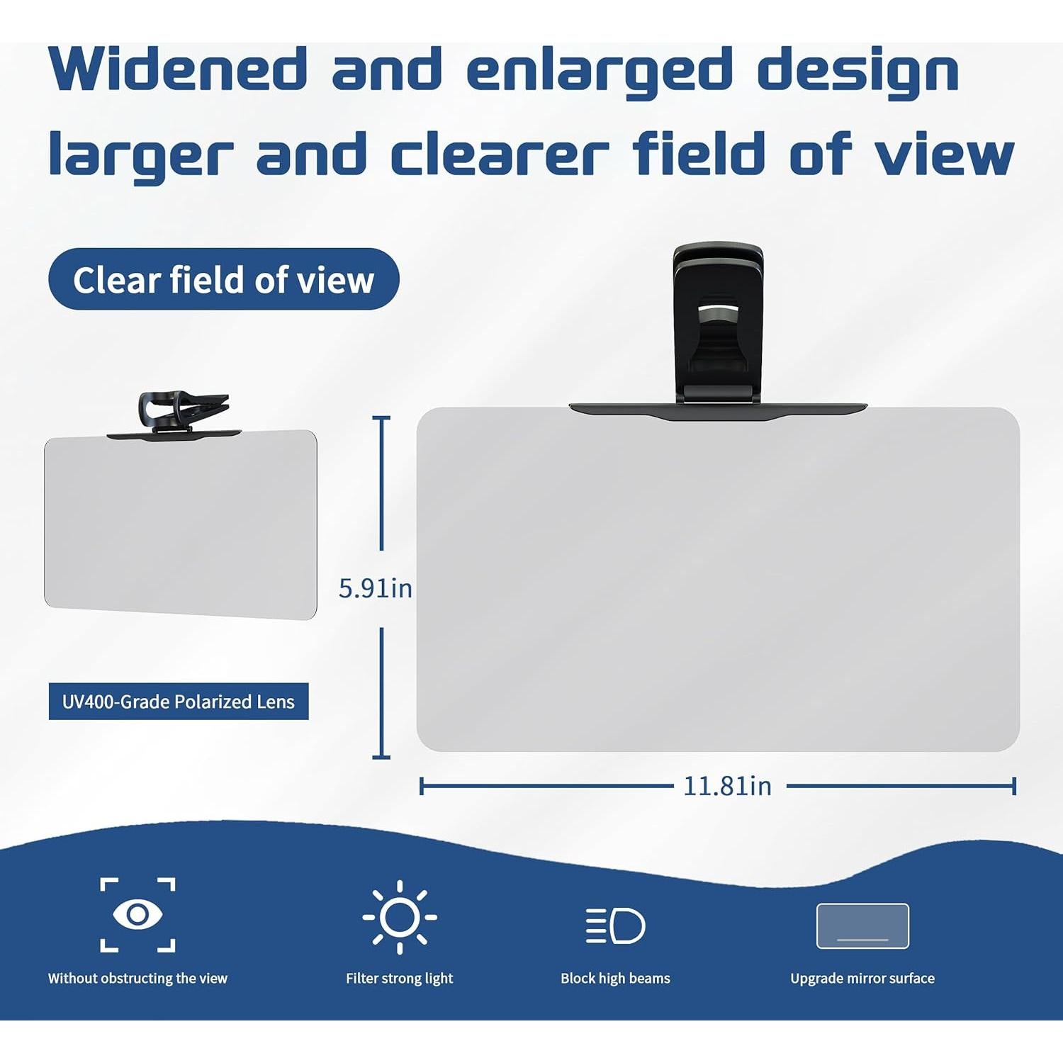 Extensor de Visera Solar GlideSpark UV400 para Coche