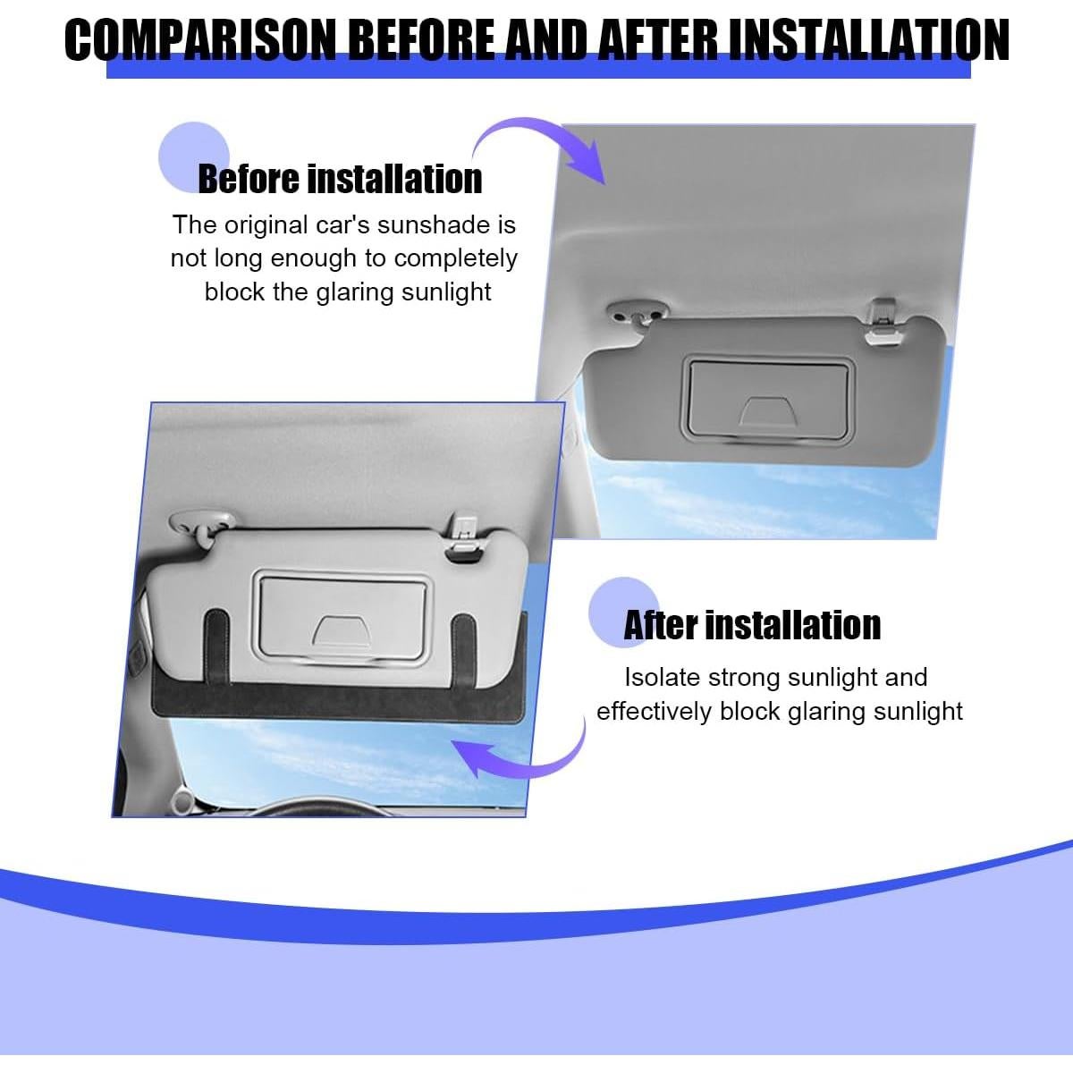 Extensor de Visera Solar HZEL para Automóvil Gris Nieve