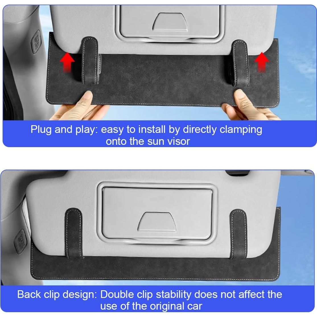 Extensor de Visera Solar HZEL para Automóvil Gris Nieve