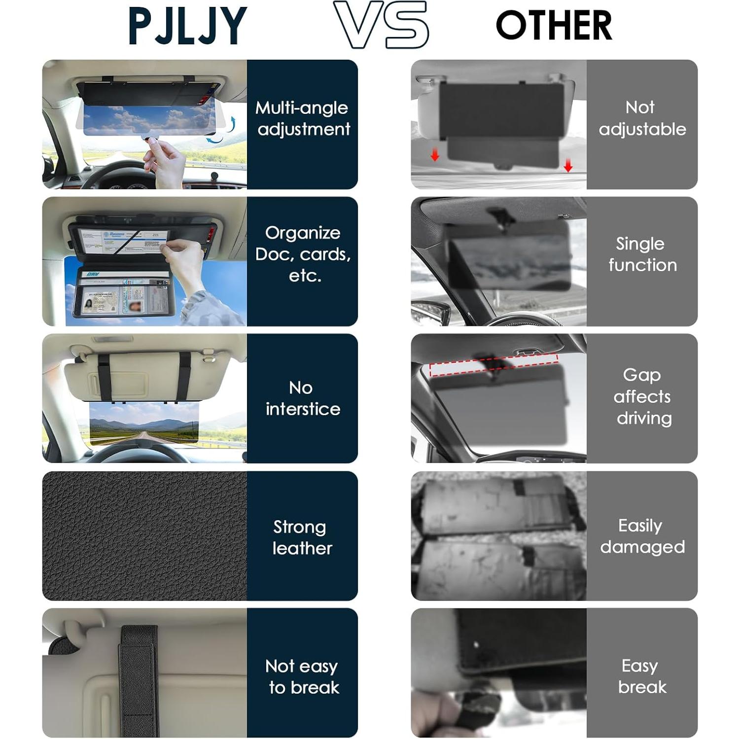 Extensor de Visera Solar PJLJY Polarizado Ajustable con Soporte