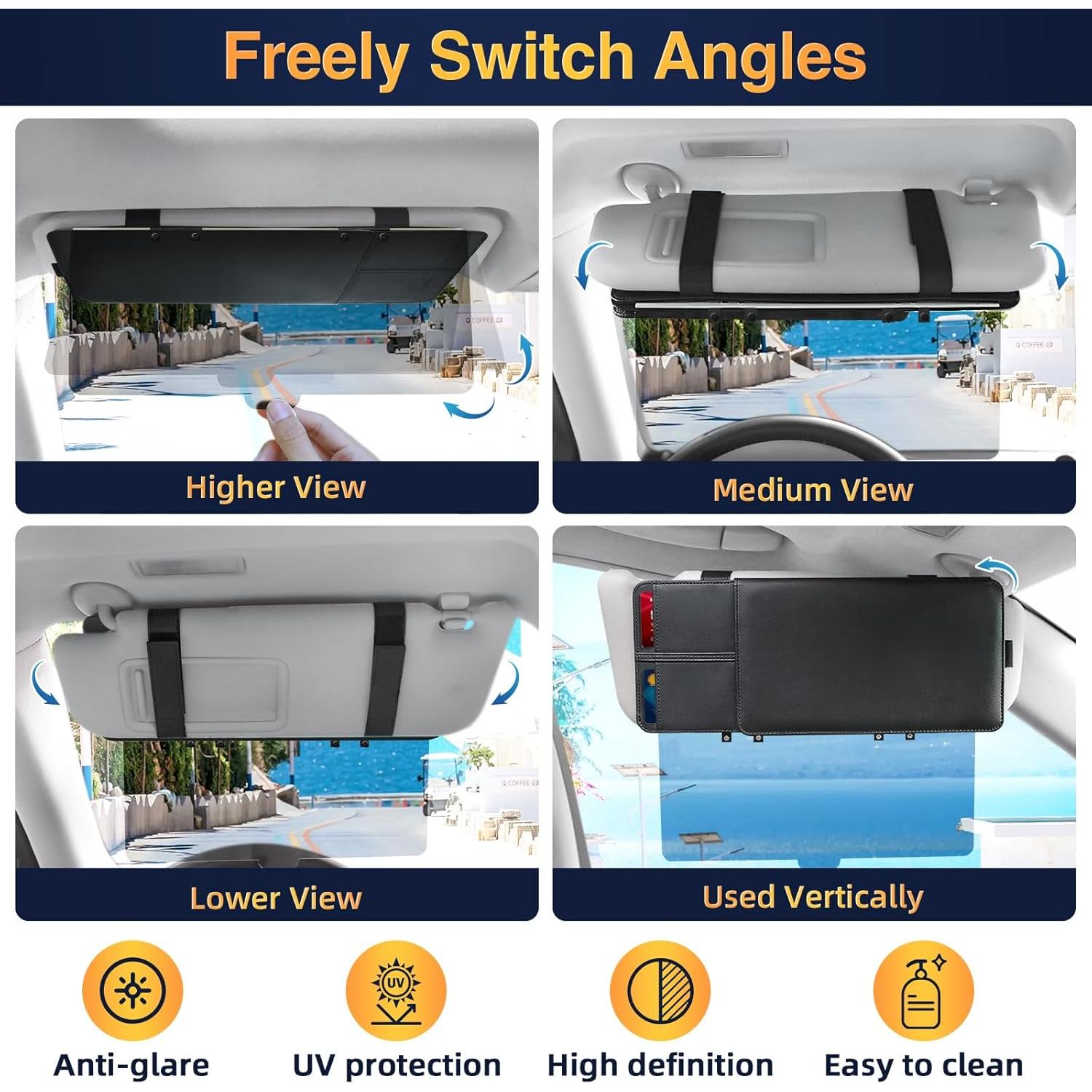 Extensor de Visera Solar Polarizada PJLJY con Soporte para Registro