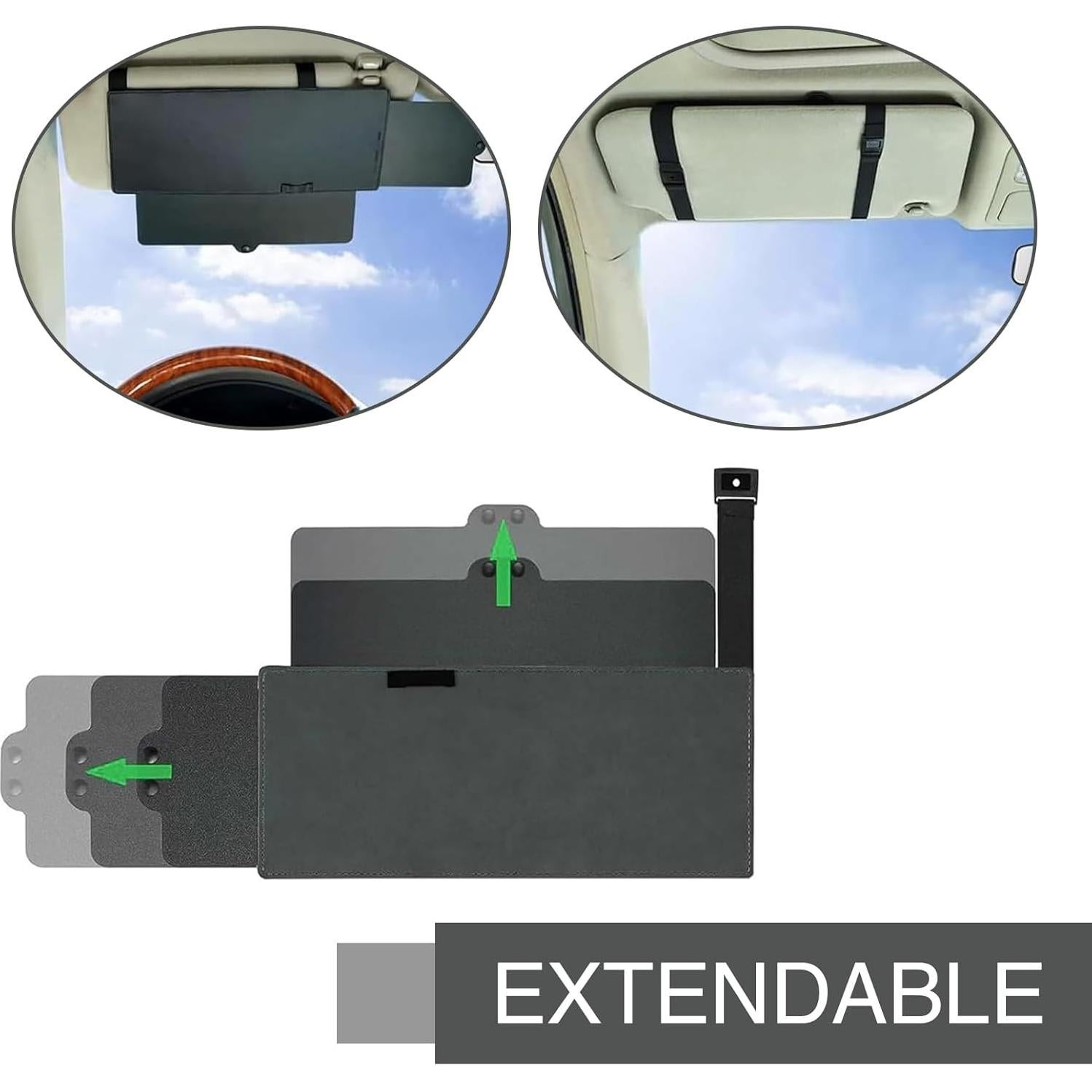 Extensor de Visera Solar para Auto Getfay 30.99x14.99cm Negro