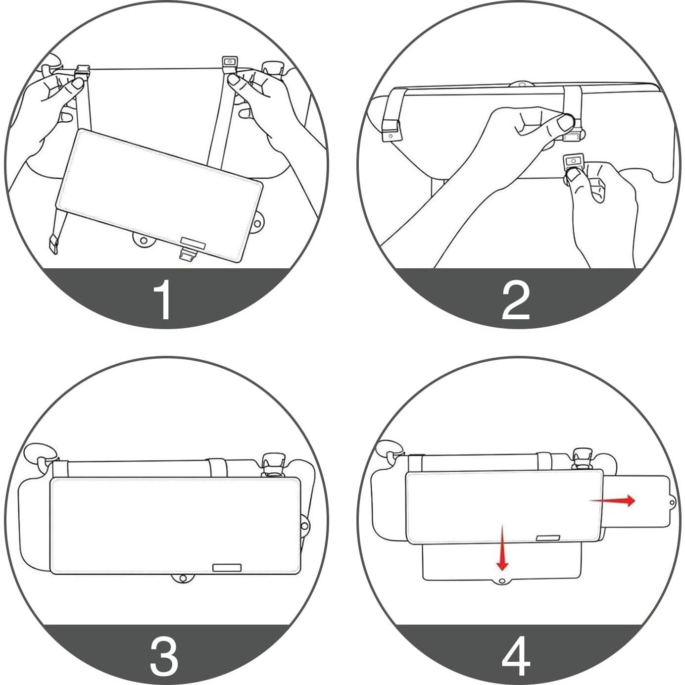 Extensor de Visera Solar para Auto Getfay 30.99x14.99cm Negro