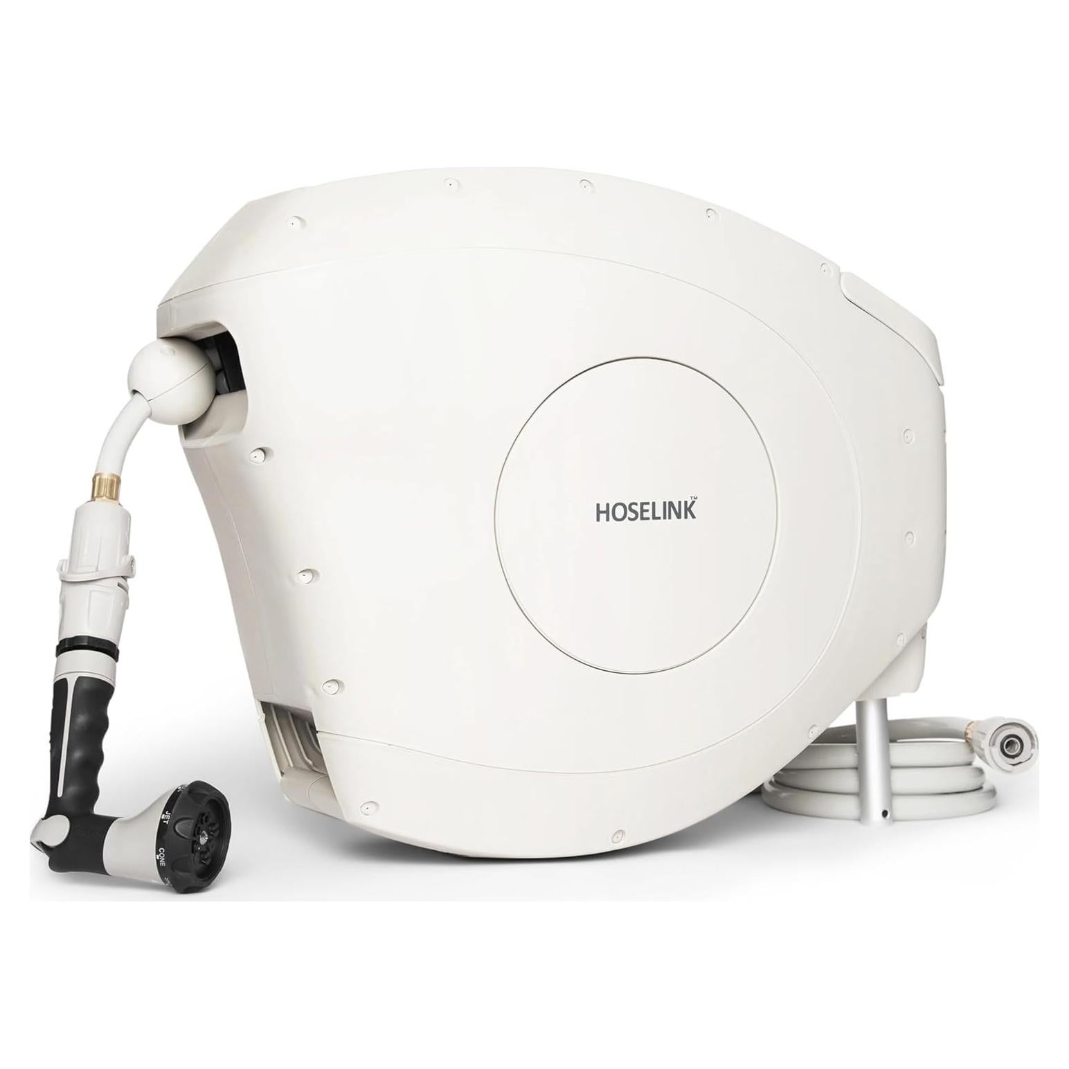 Carrete de Manguera Retráctil HOSELINK 15.24m Beige con Boquilla