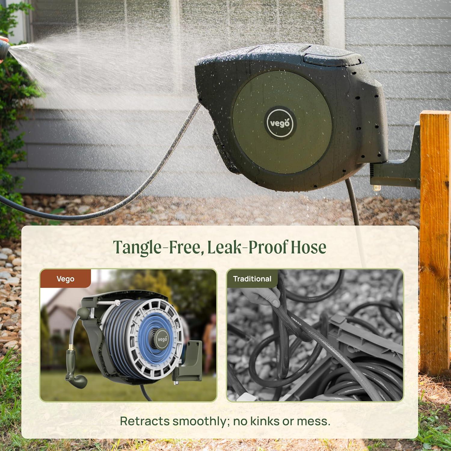 Carrete de Manguera Retráctil Vego 30.48m Azul Tidepool