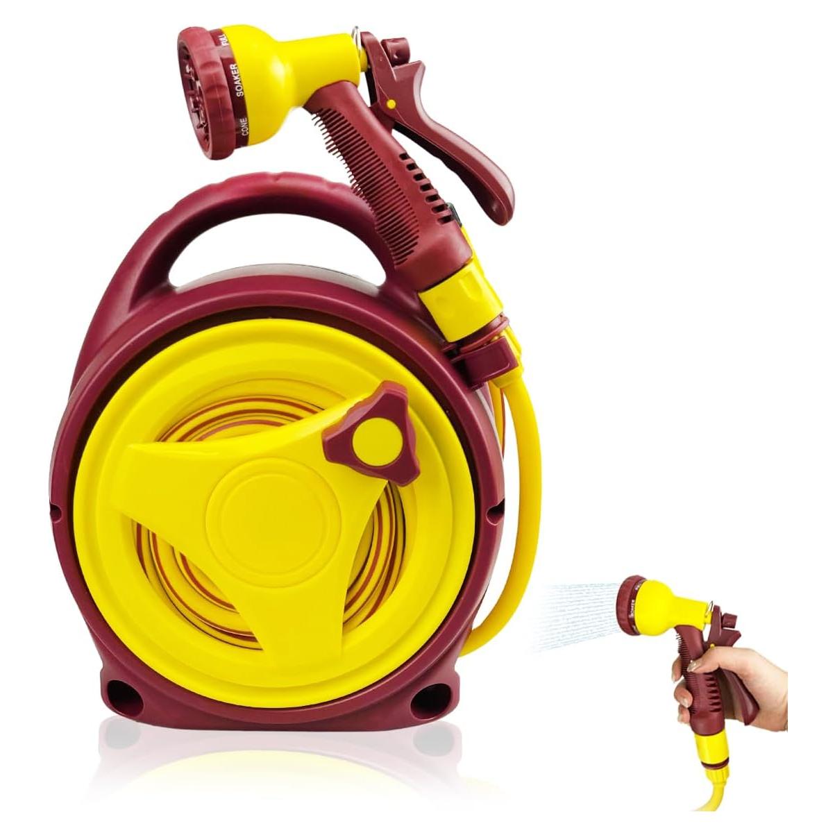 Carrete de Manguera Retráctil Leemeexaa 15.75m Amarillo