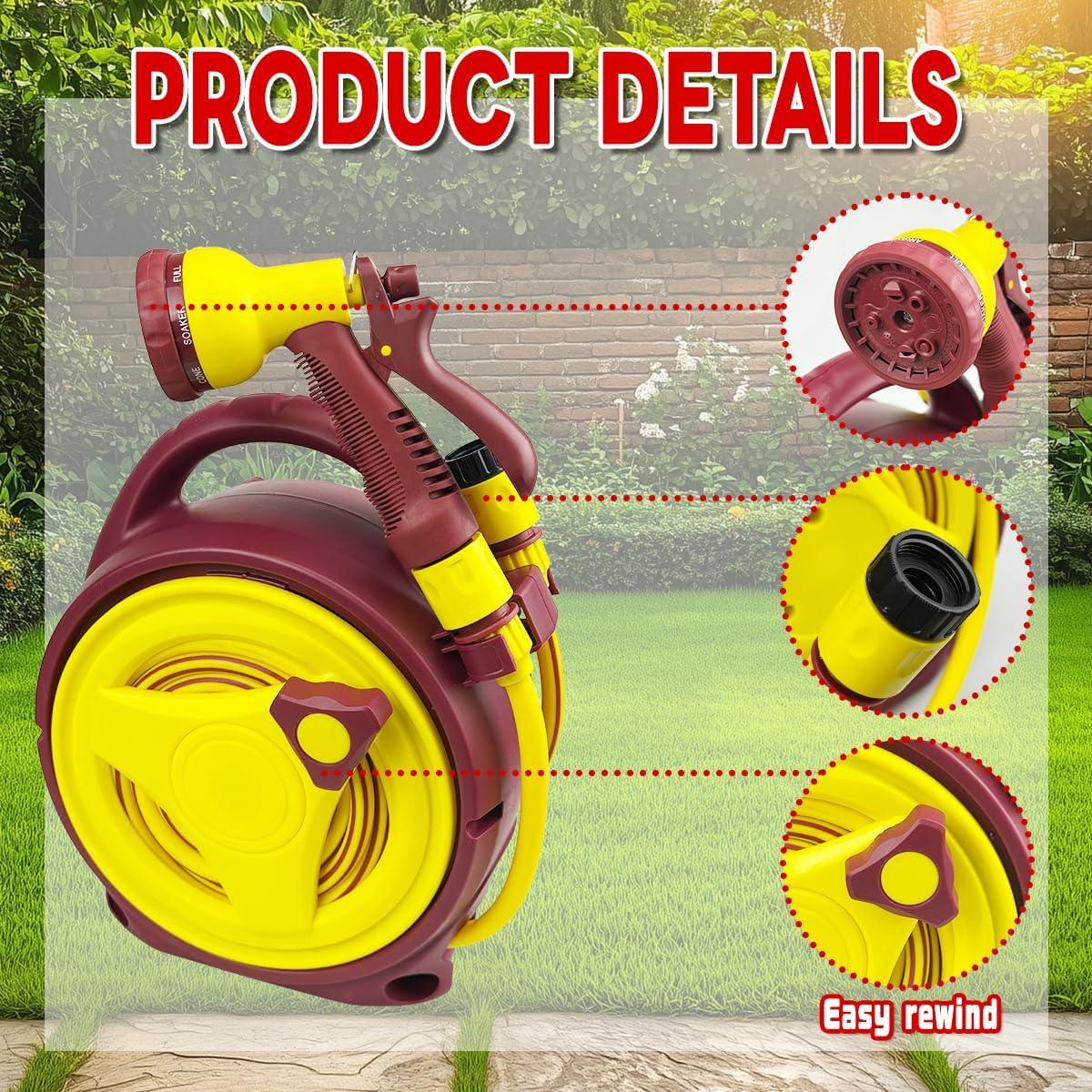 Carrete de Manguera Retráctil Leemeexaa 15.75m Amarillo