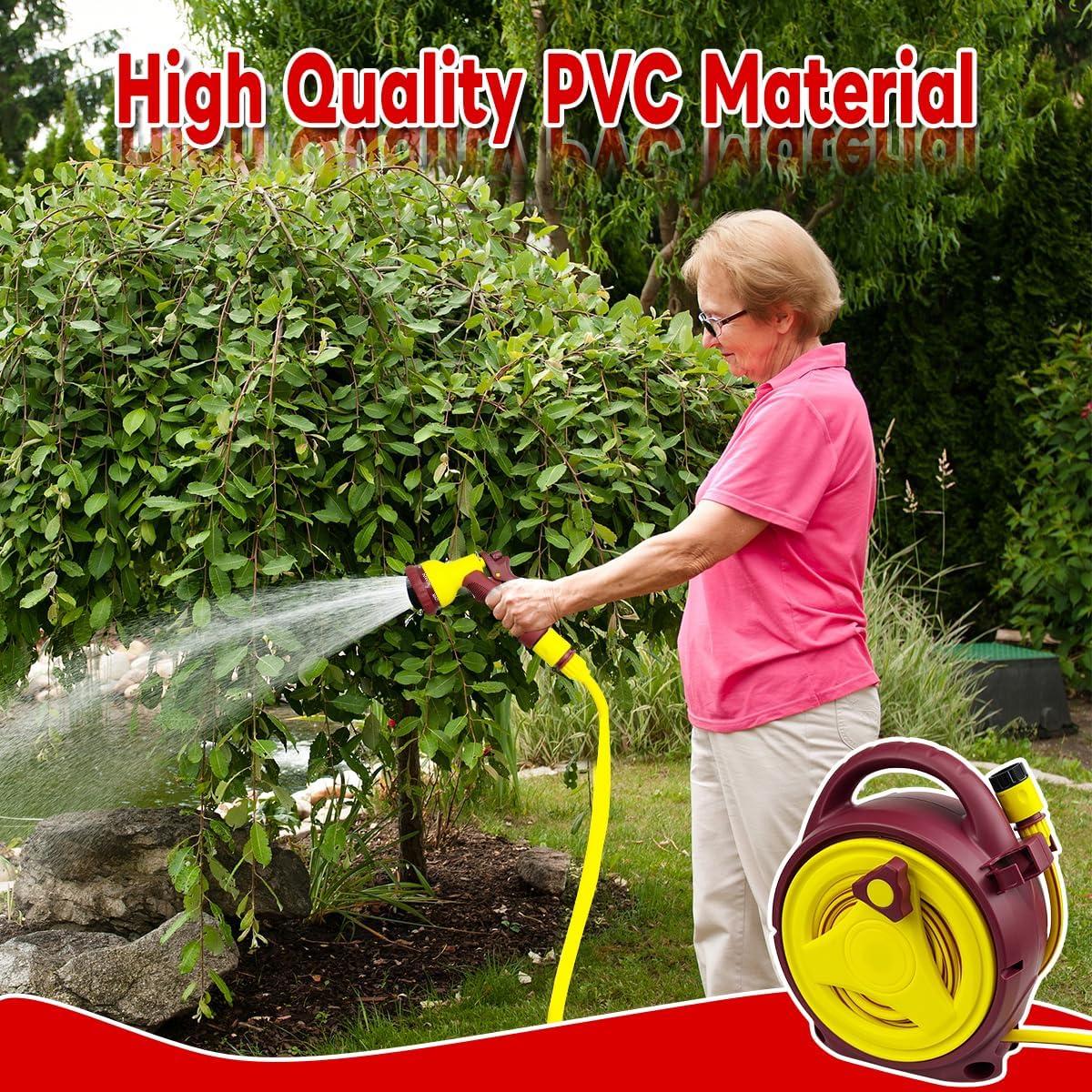 Carrete de Manguera Retráctil Leemeexaa 15.75m Amarillo