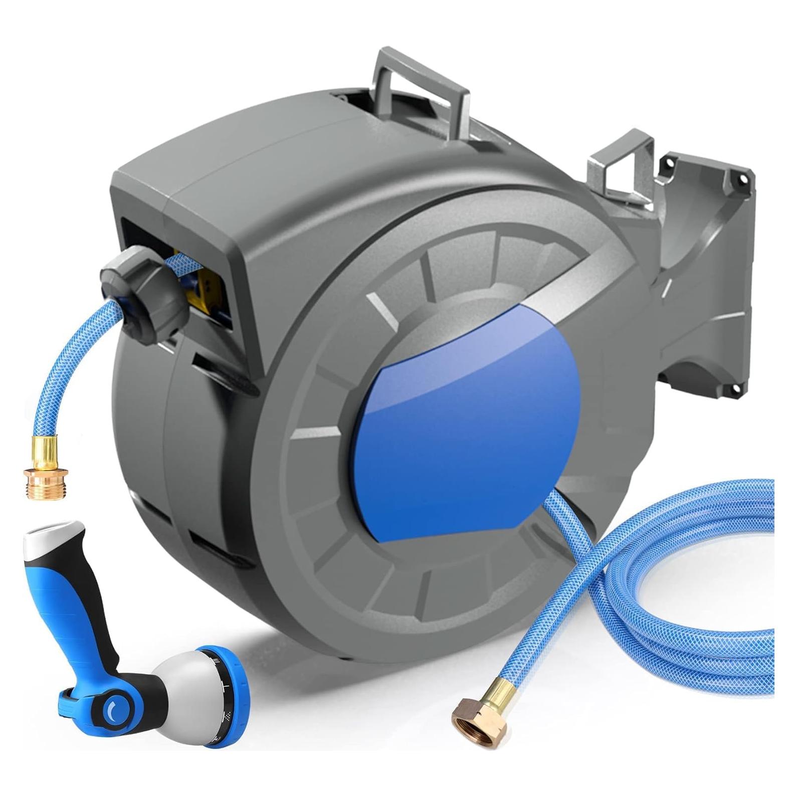 Carrete de Manguera de Jardín POEMSEA 30.48 m Retráctil Pared